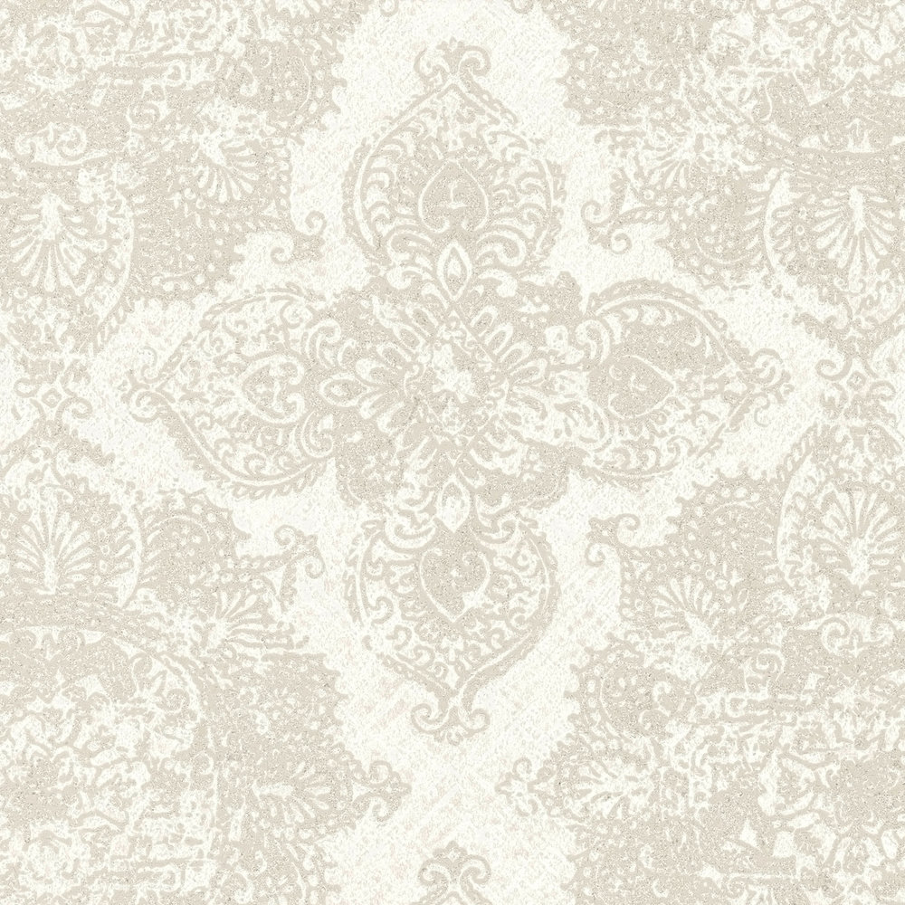             Bohemian Tapete mit detailreichem Design – Beige, Grau
        