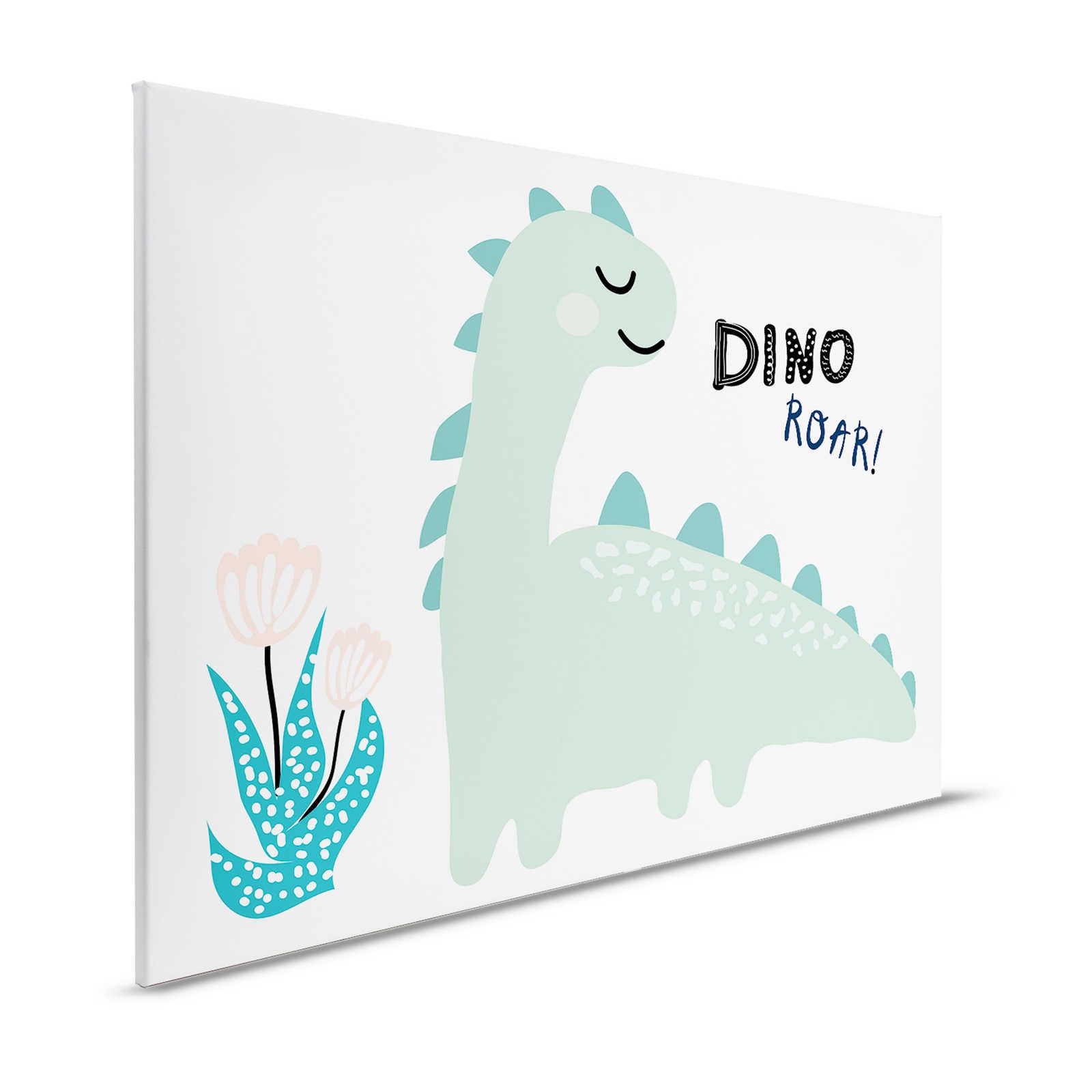 Leinwand mit gemaltem Dinosaurier – 120 cm x 80 cm
