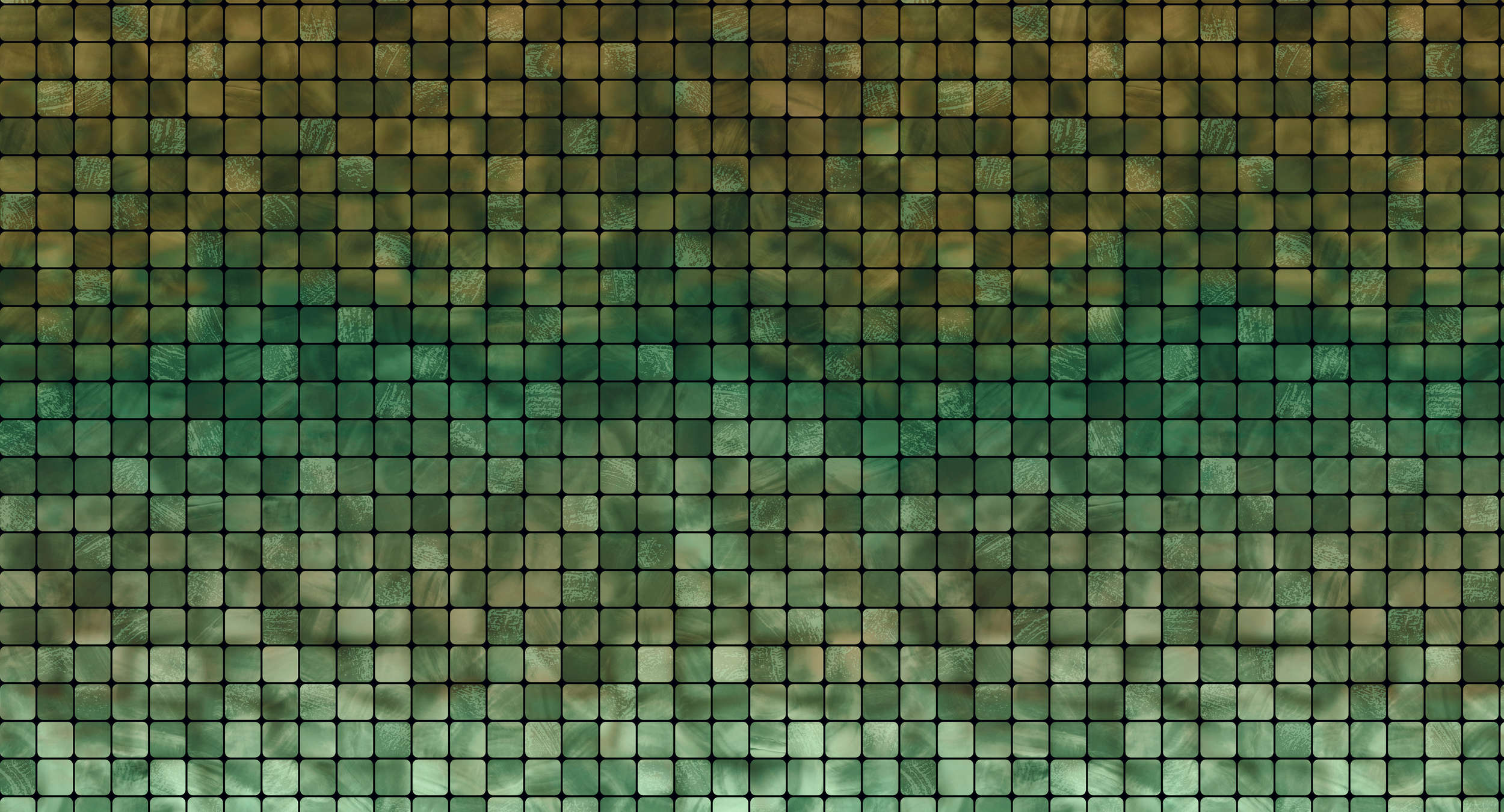             Fototapete Fliesen-Muster & modernes Mosaik – Grün, Creme
        