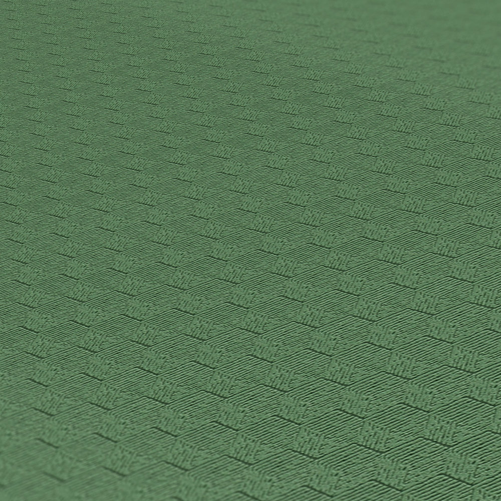             Tapete uni, strukturiert mit Zickzack-Design – Grün
        