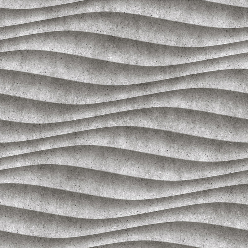 Canyon 2 - Coole 3D Beton-Wellen Fototapete – Grau, Schwarz | Mattes Glattvlies
