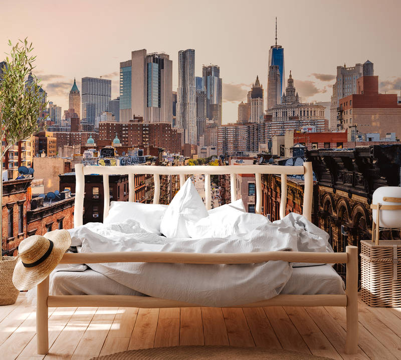             Skyline Fototapete New York – Braun, Grau, Beige
        