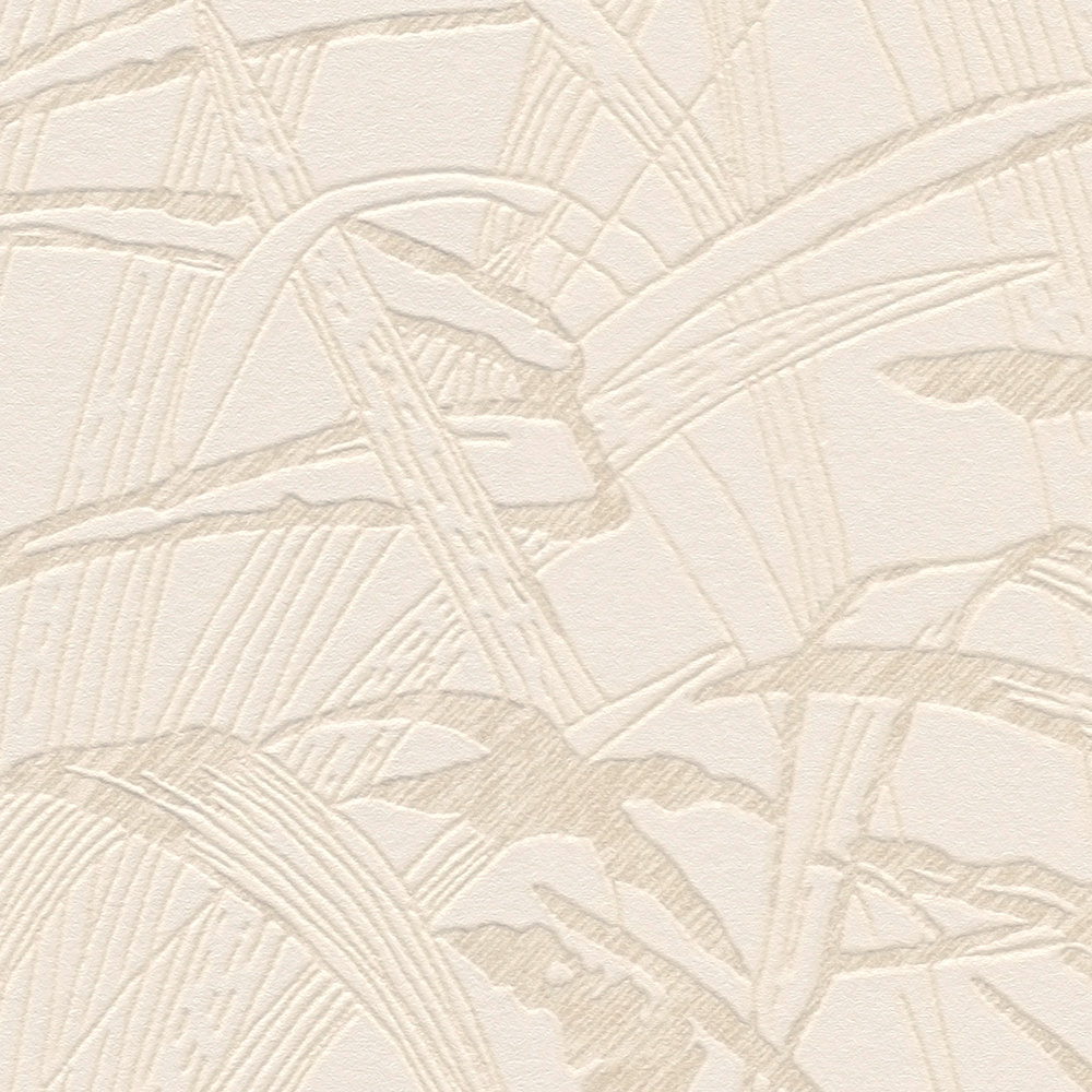             Natur Tapete Schilfblatt mit Metallic Farbe – Beige, Creme
        