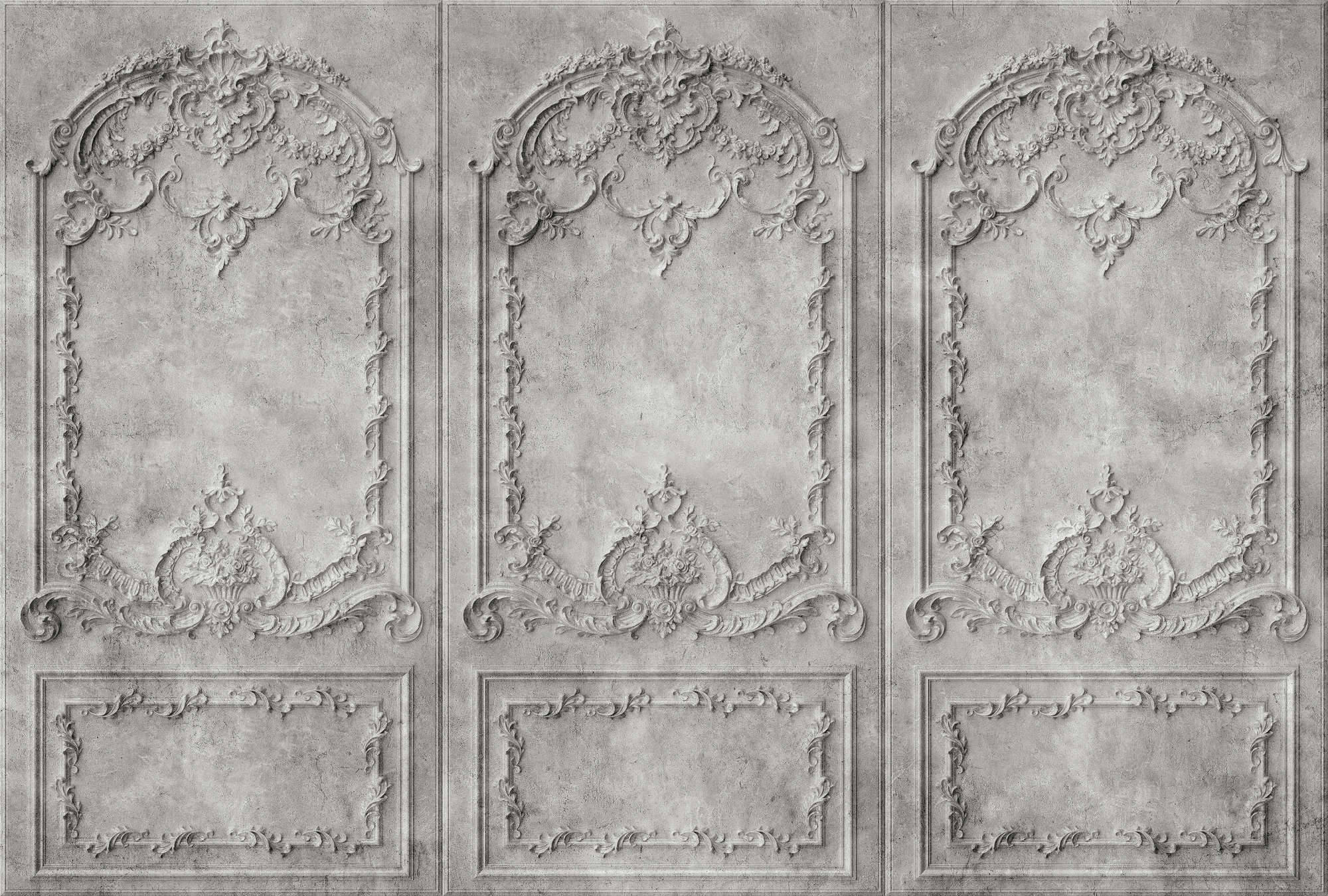            Versailles 2 – Fototapete Holz-Paneele Grau im Barock Stil
        