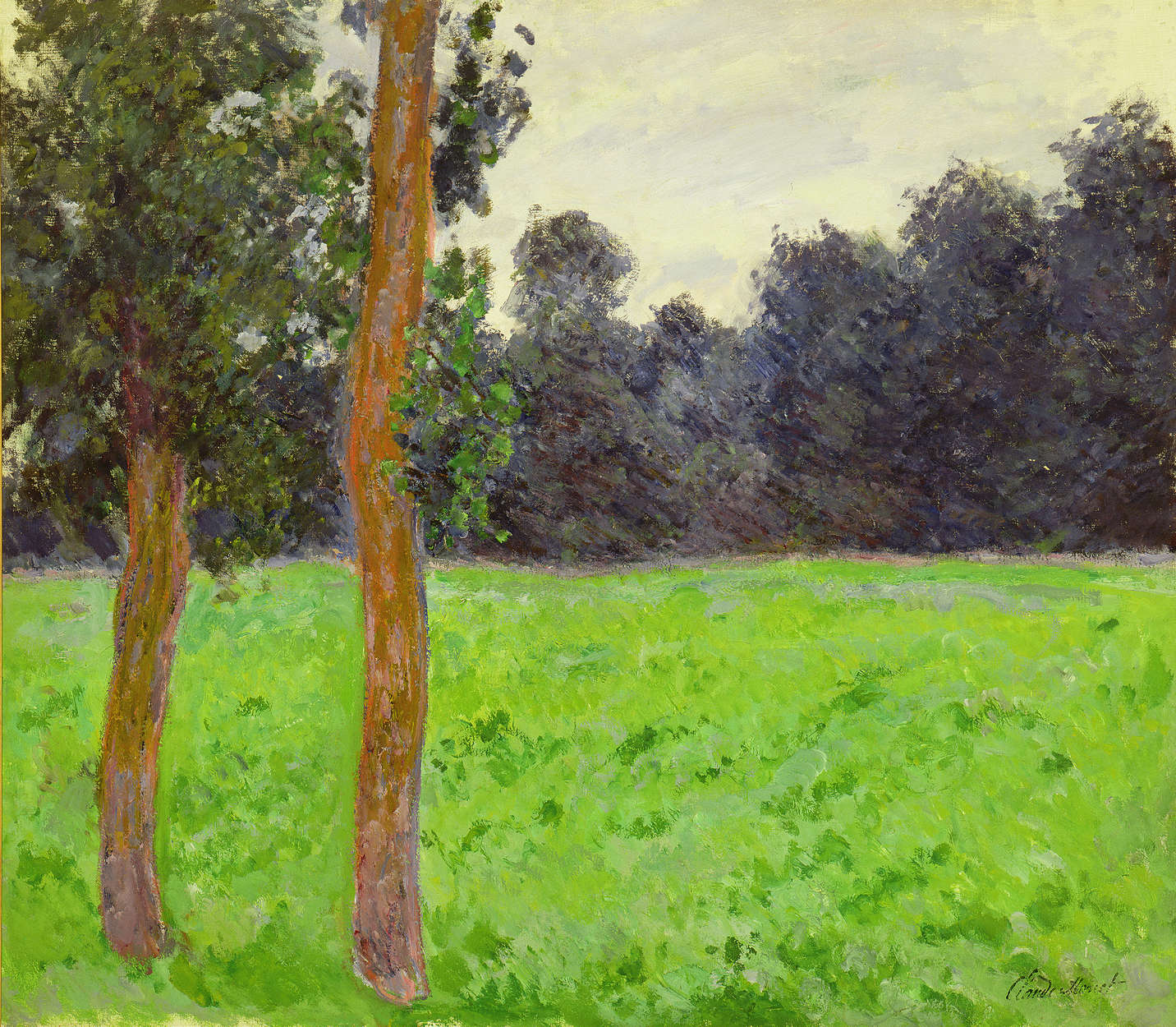             Fototapete "Zwei Bäume auf einer Wiese" von Claude Monet
        