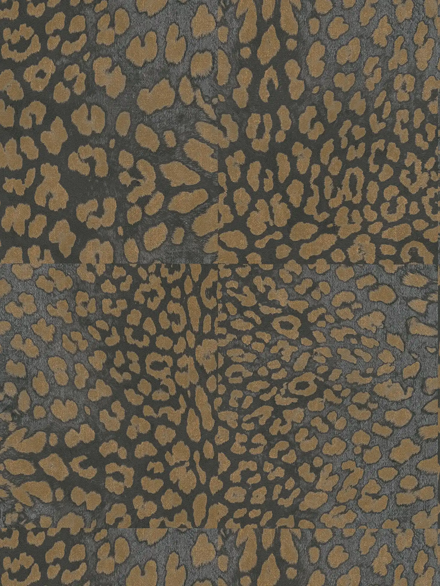 Animal Print Tapete mit Metallic-Muster – Grau, Gold
