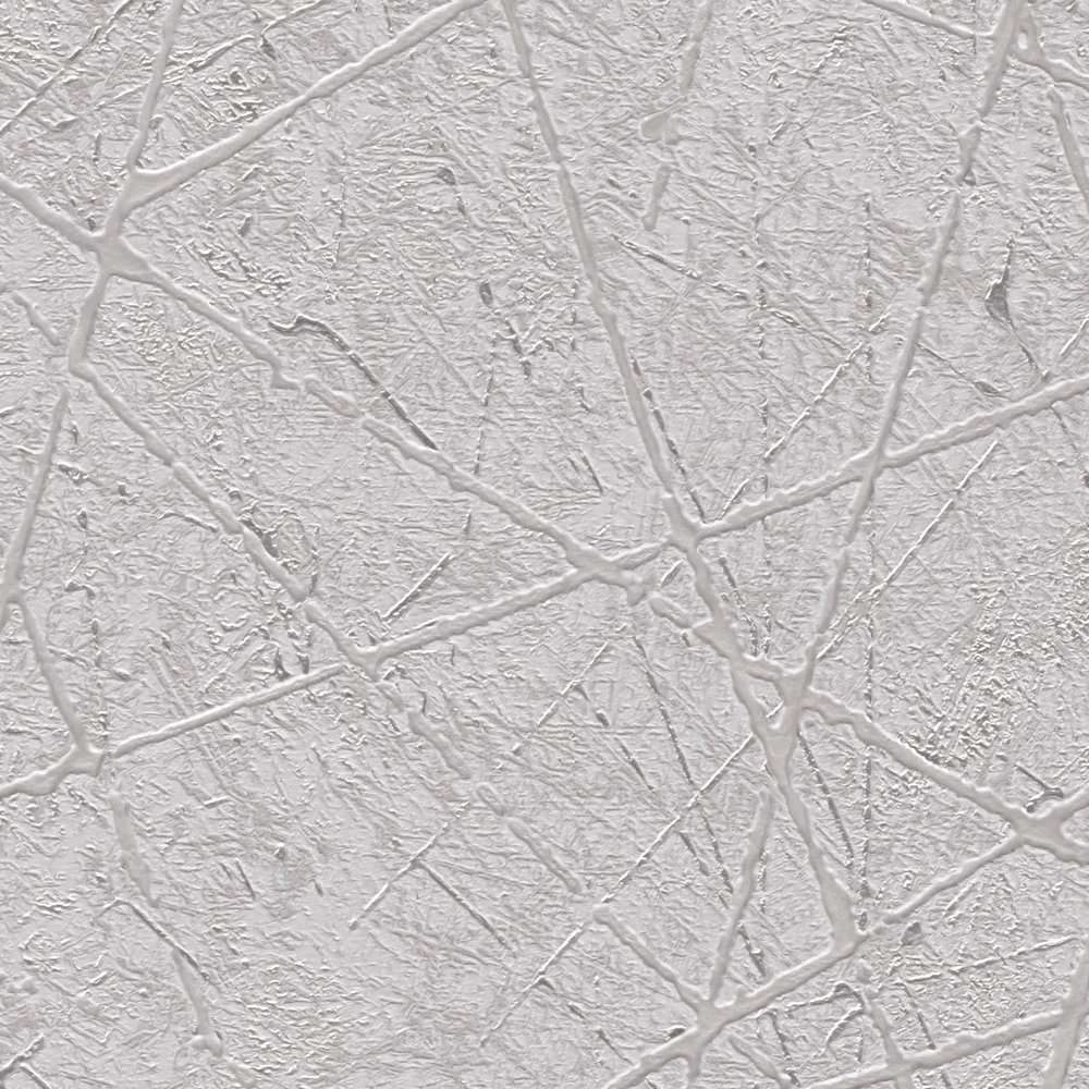            Grafische Tapete mit abstrakten Dreiecksmuster – Grau, Silber
        