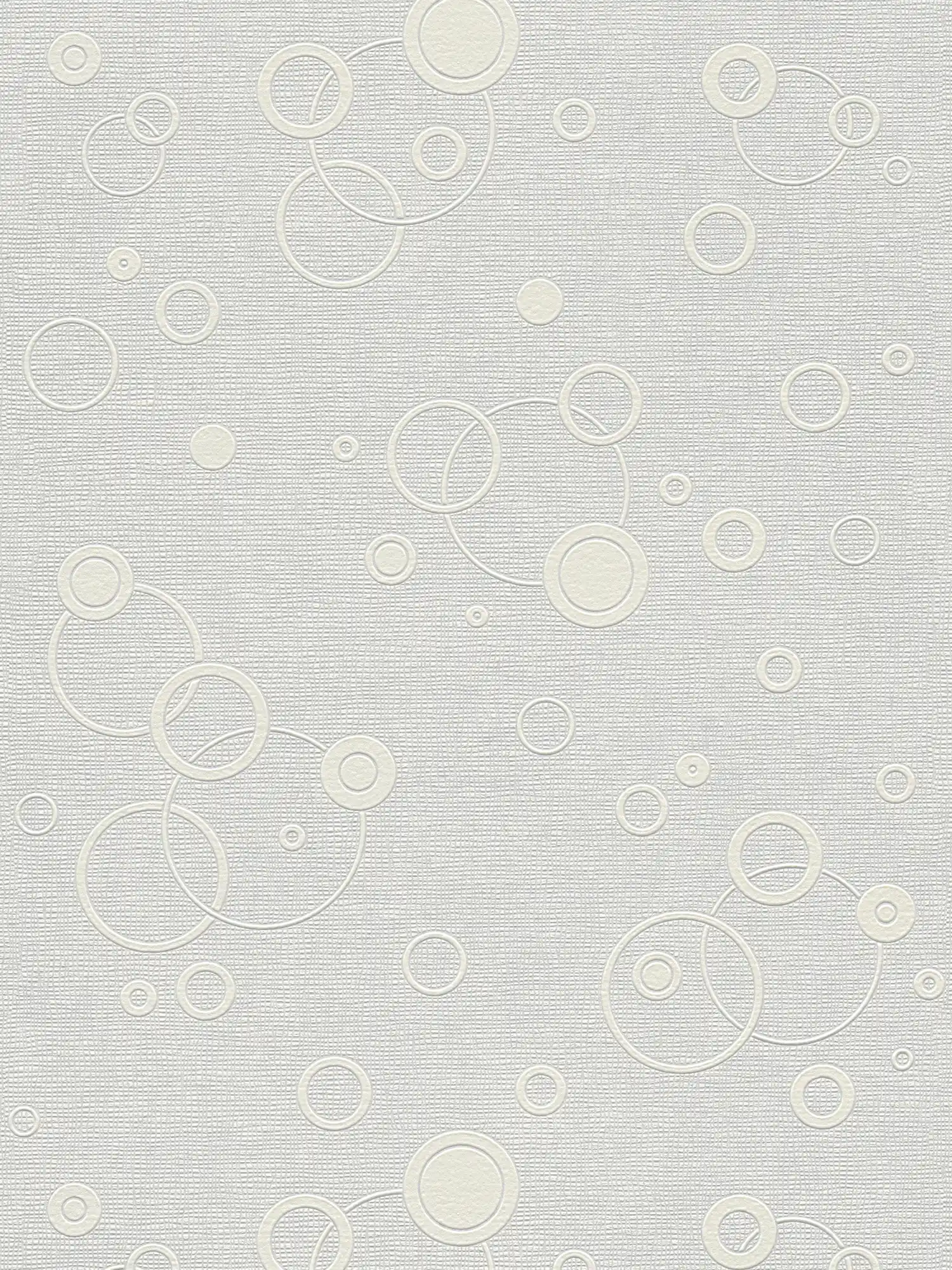         Retro Tapete 70er Kreismuster überstreichbar – Weiß
    