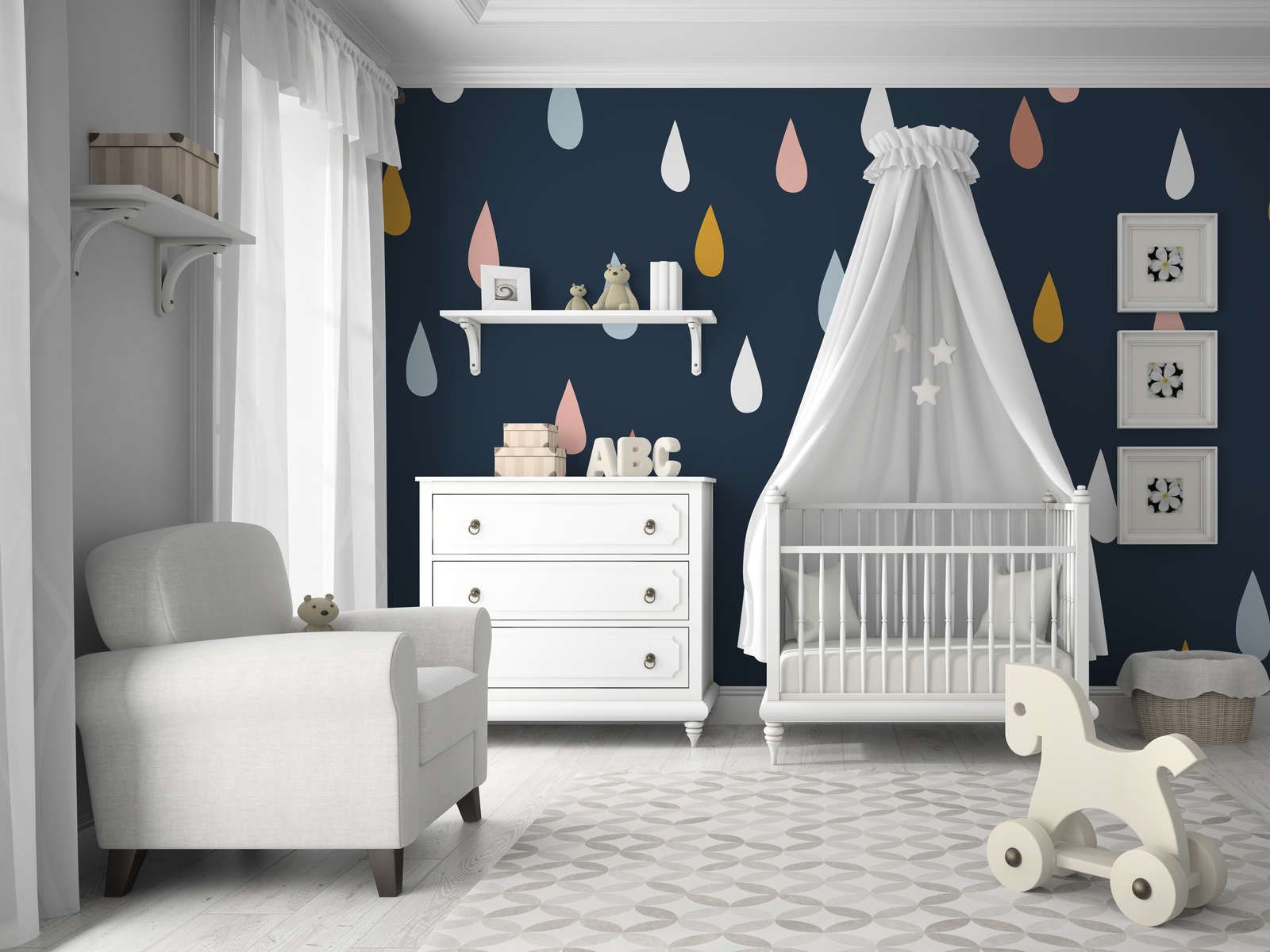             Fototapete fürs Kinderzimmer mit bunten Tropfen – Glattes & leicht glänzendes Vlies
        