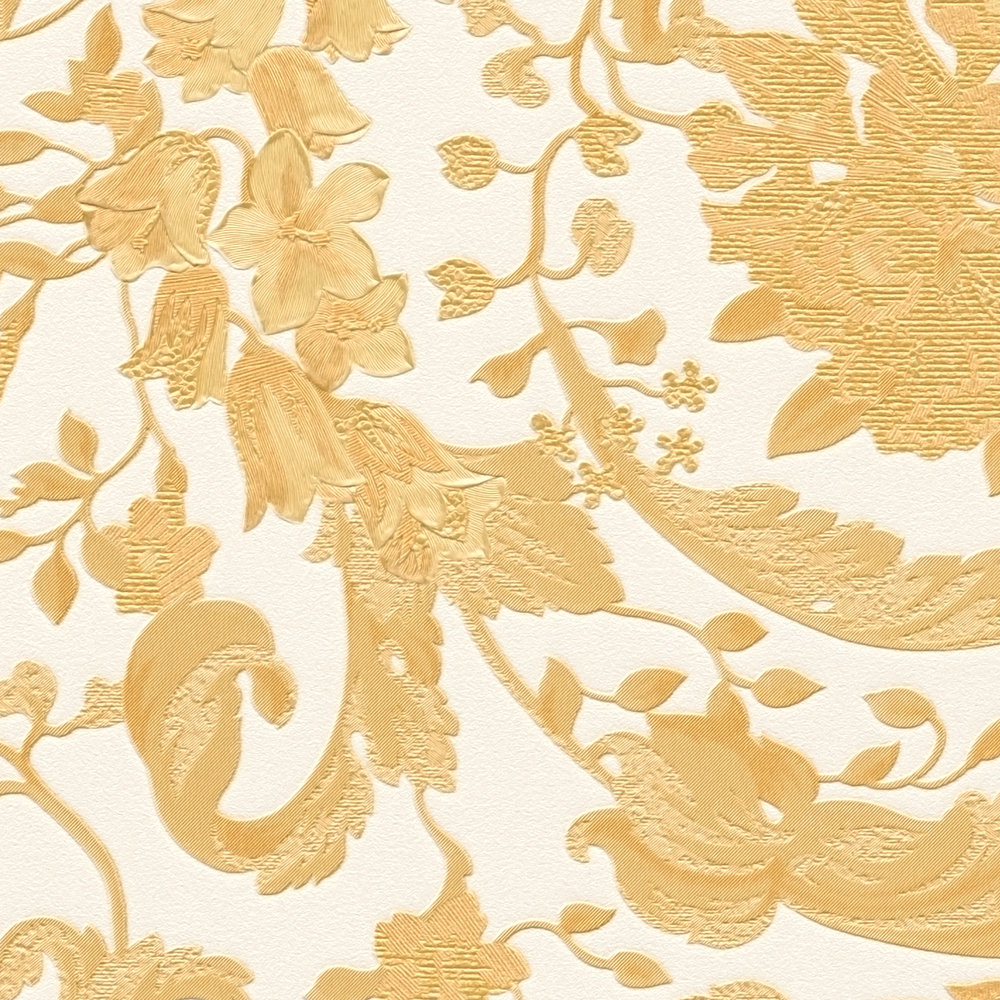             Blumen Tapete VERSACE Gold Ornament-Muster – Creme
        