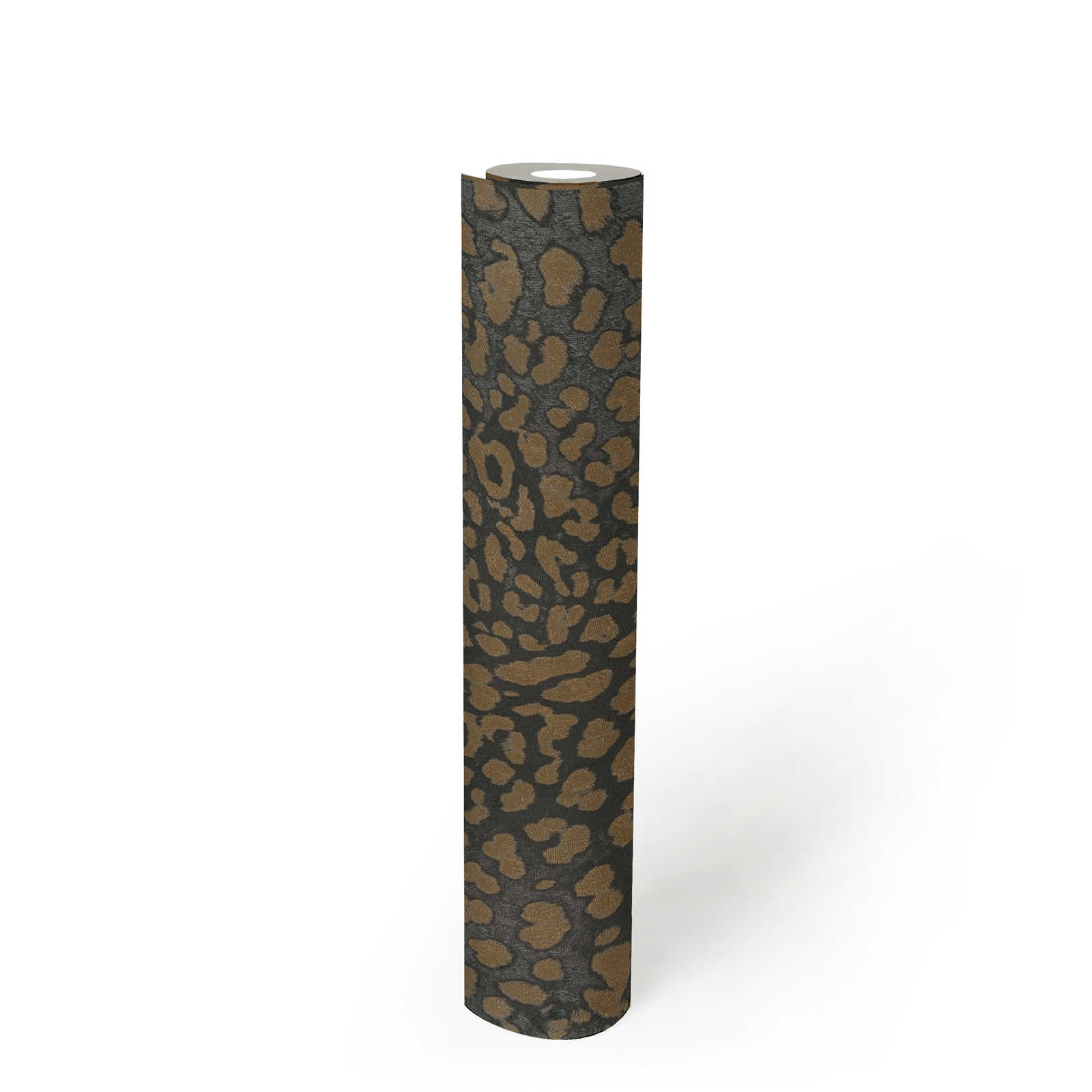             Animal Print Tapete mit Metallic-Muster – Grau, Gold
        