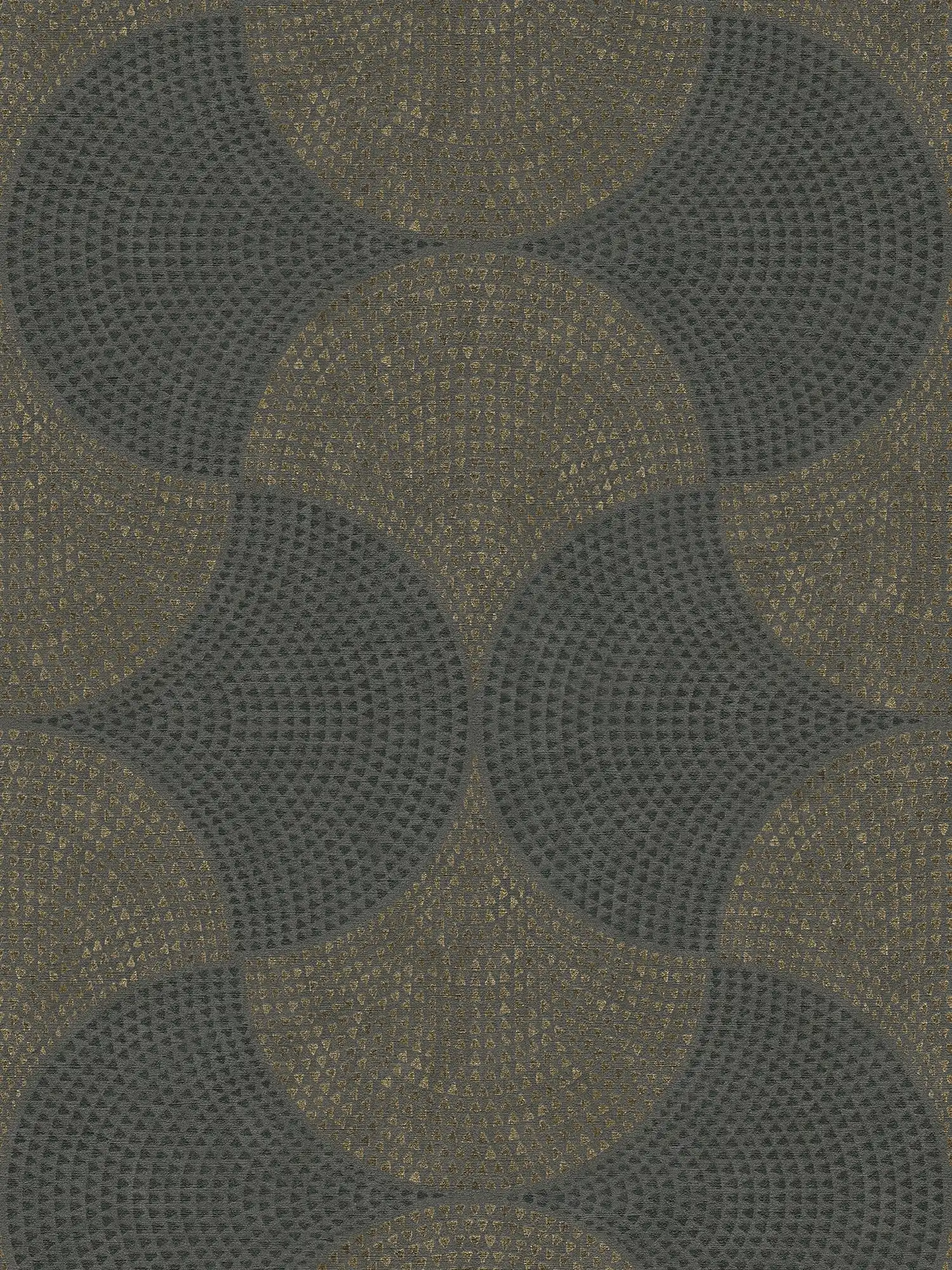 Tapete Mosaik-Muster mit Metallic Effekt & Used Look – Grau, Metallic

