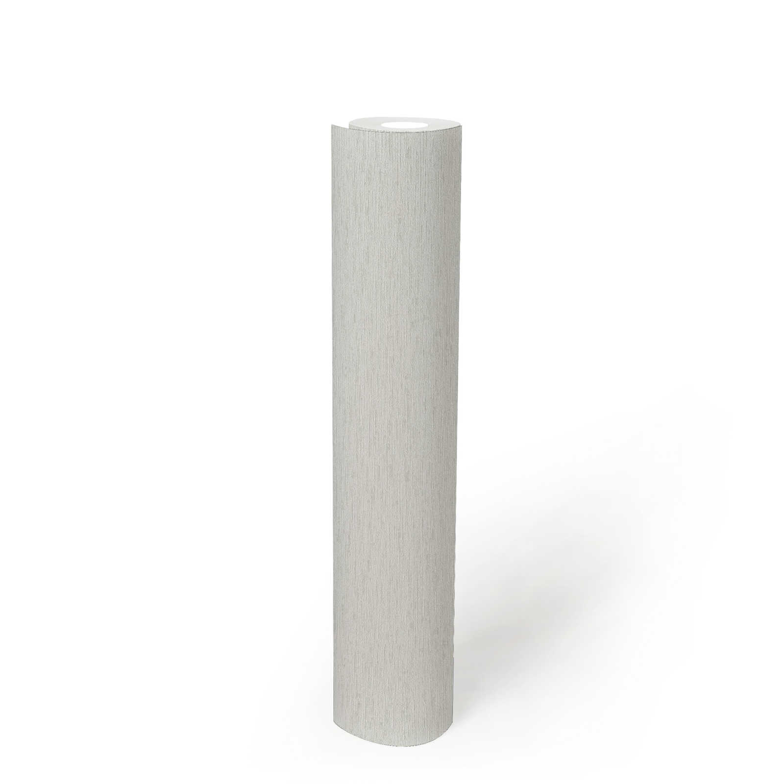             Einfarbige Vliestapete mit Textilstruktur, matt – Grau, Weiß
        
