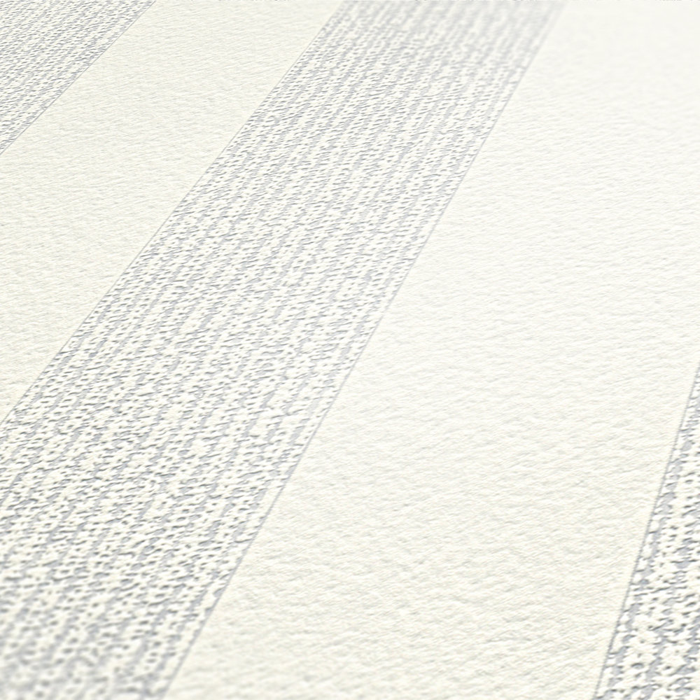            Strukturtapete Streifenmuster, Texturen – Überstreichbar, Weiß
        