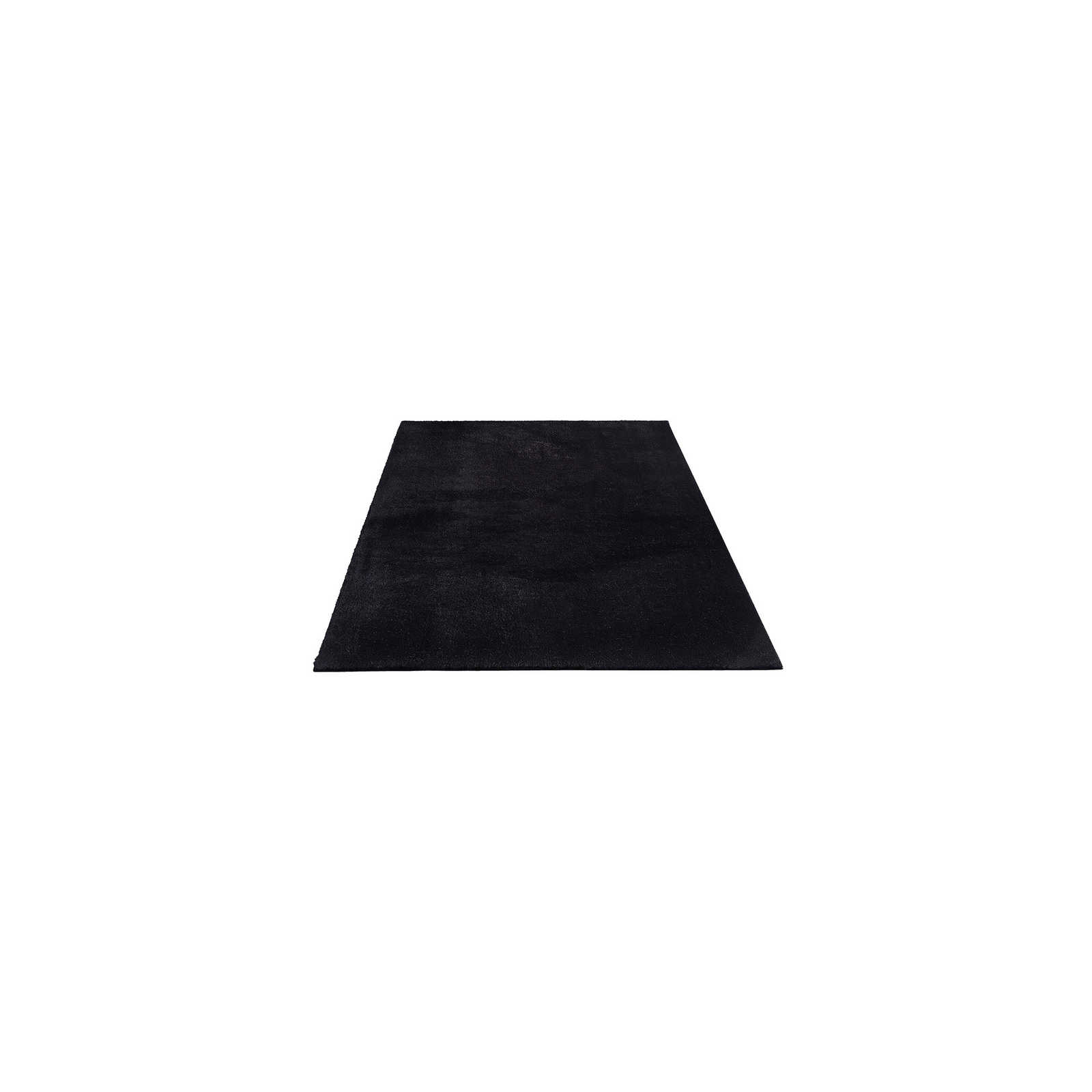 Samtiger Hochflor Teppich in Schwarz – 150 x 80 cm
