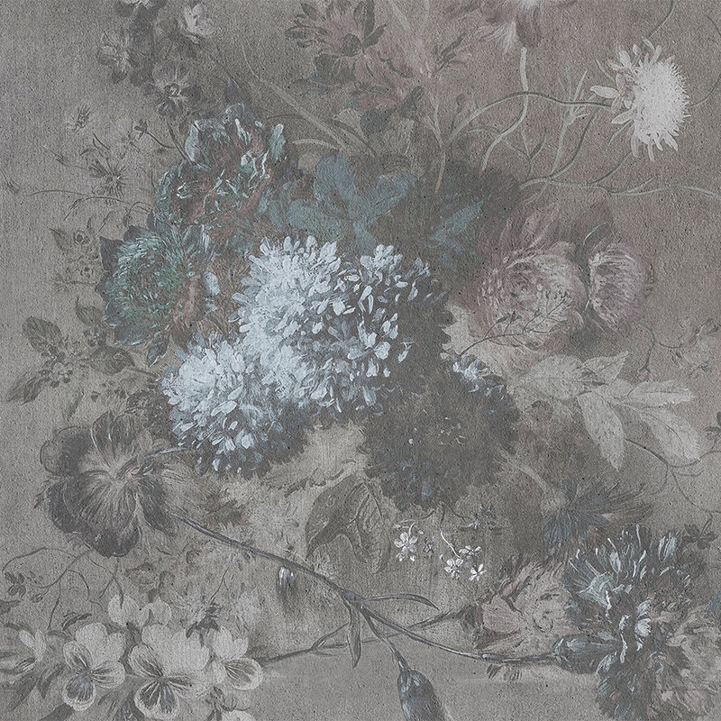         Fototapete Blumen-Bouquet im Vintage Stil – Blau, Grau
    