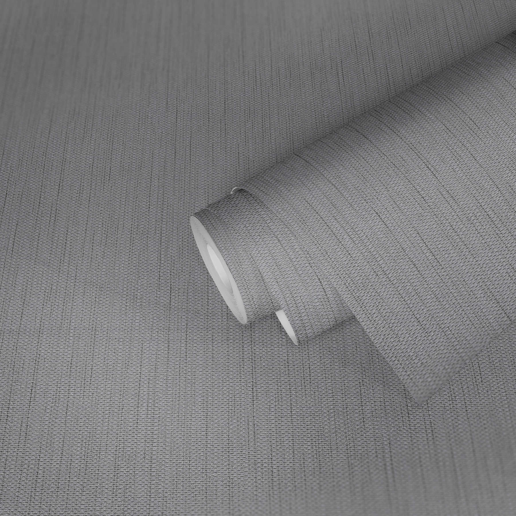             Vliestapete Textiloptik mit Leinen-Struktur – Grau
        