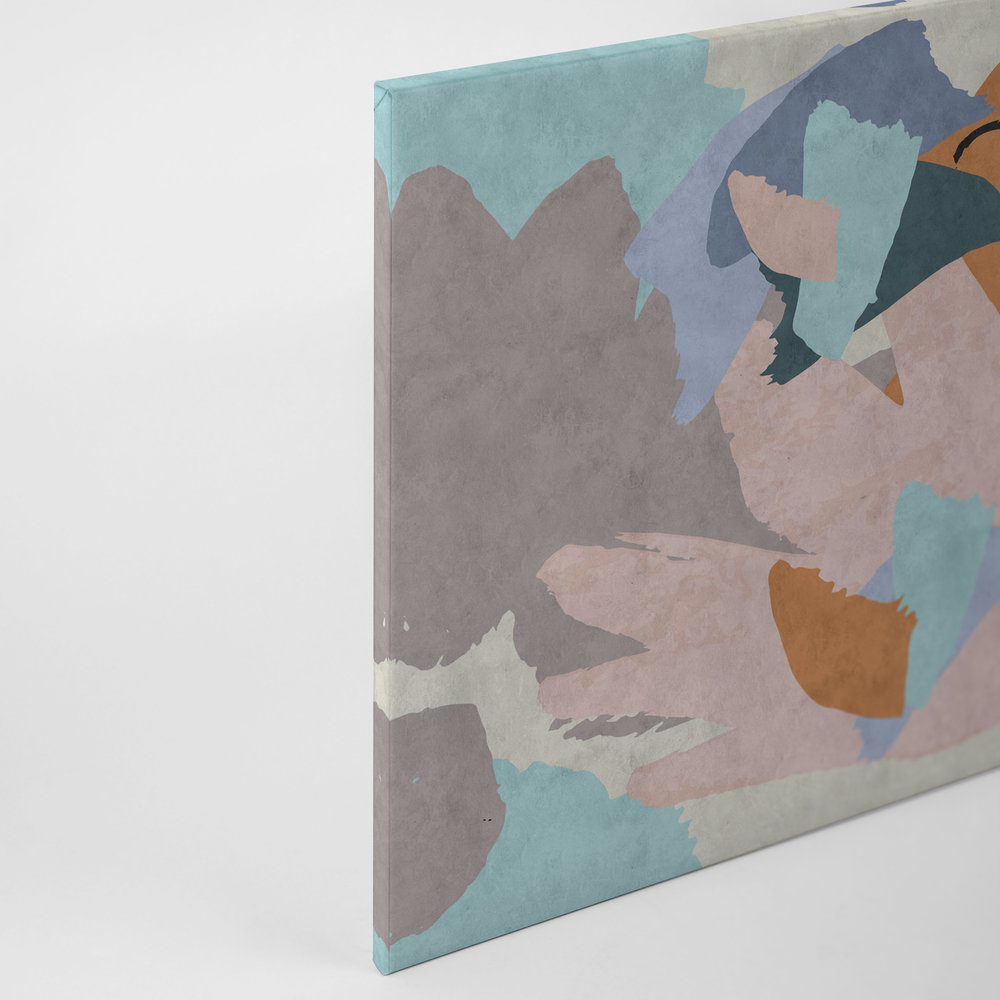             Floral Collage 2 - modernes Leinwandbild abstrakte Kunst in Löschpapier Struktur – 0,90 m x 0,60 m
        