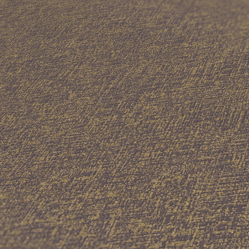             Melierte Tapete in textiler Optik, strukturiert – Braun, Gelb
        