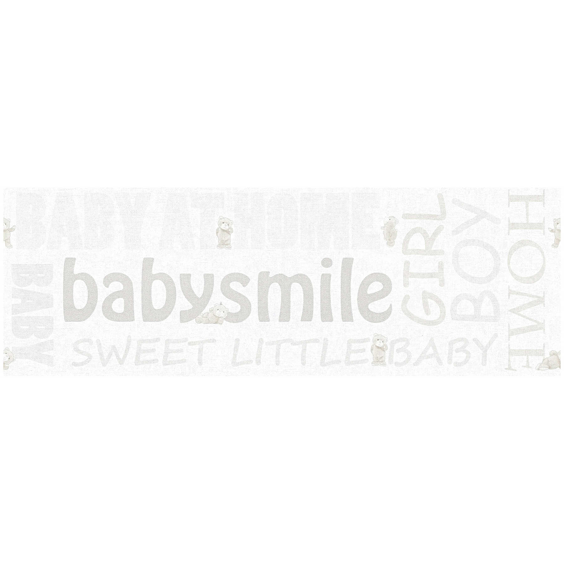 Kinderzimmerborte Baby Smile mit Metallic Effekt – Weiß
