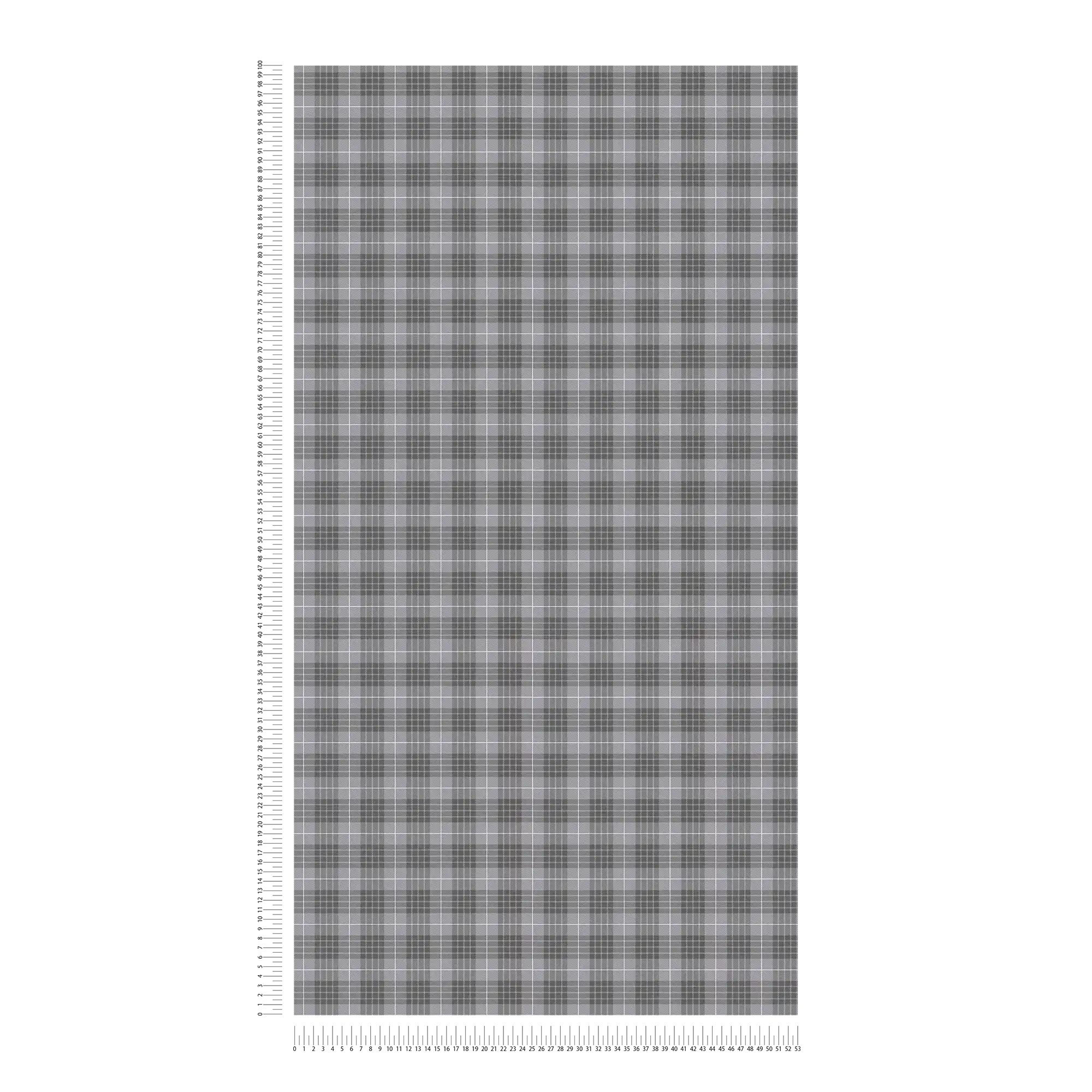             Vliestapete im schottischen Stofflook kariert – Grau, Weiß
        