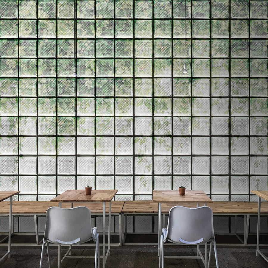 Green House 2 – Gewächshaus Fototapete Blätter & Glasbausteine
