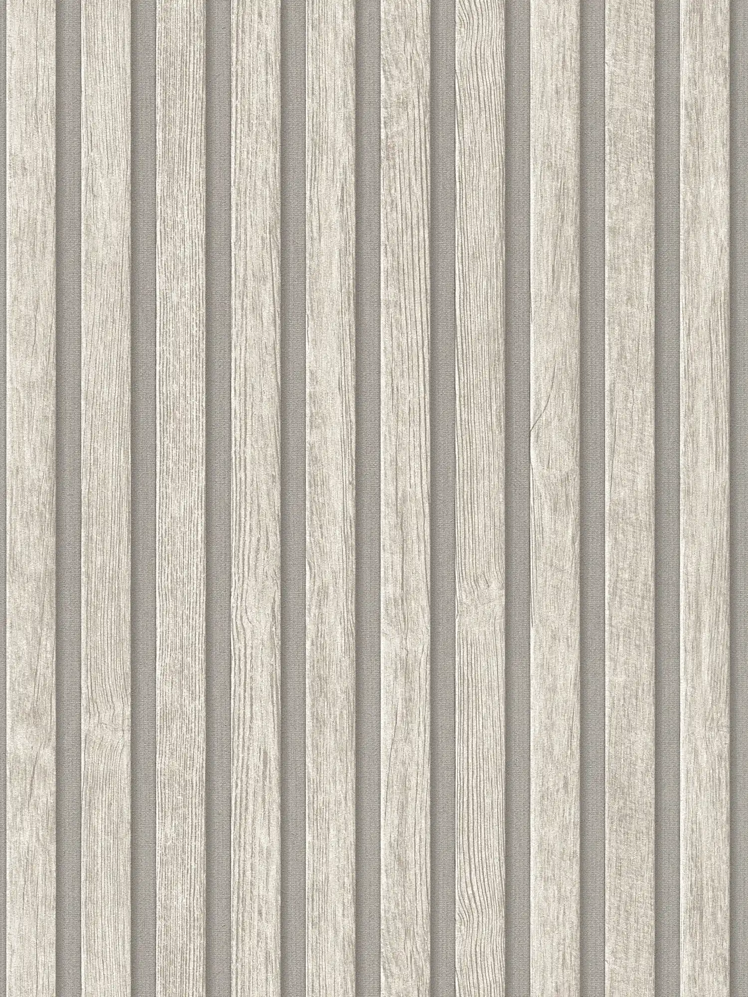         Vliestapete mit Holzpaneel-Muster – Grau, Creme
    