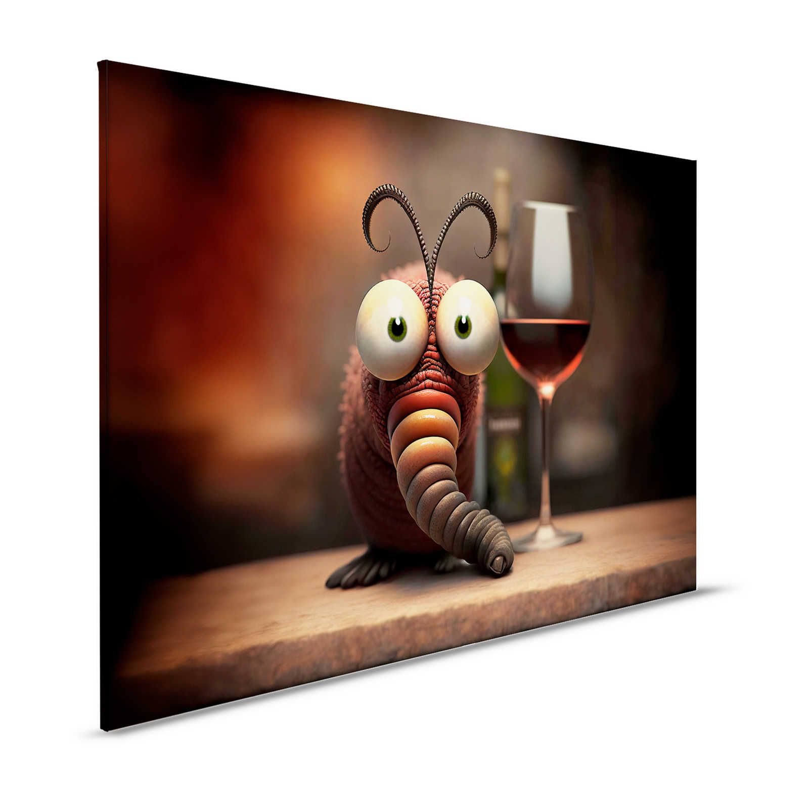 KI-Leinwandbild »winy worm« – 120 cm x 80 cm
