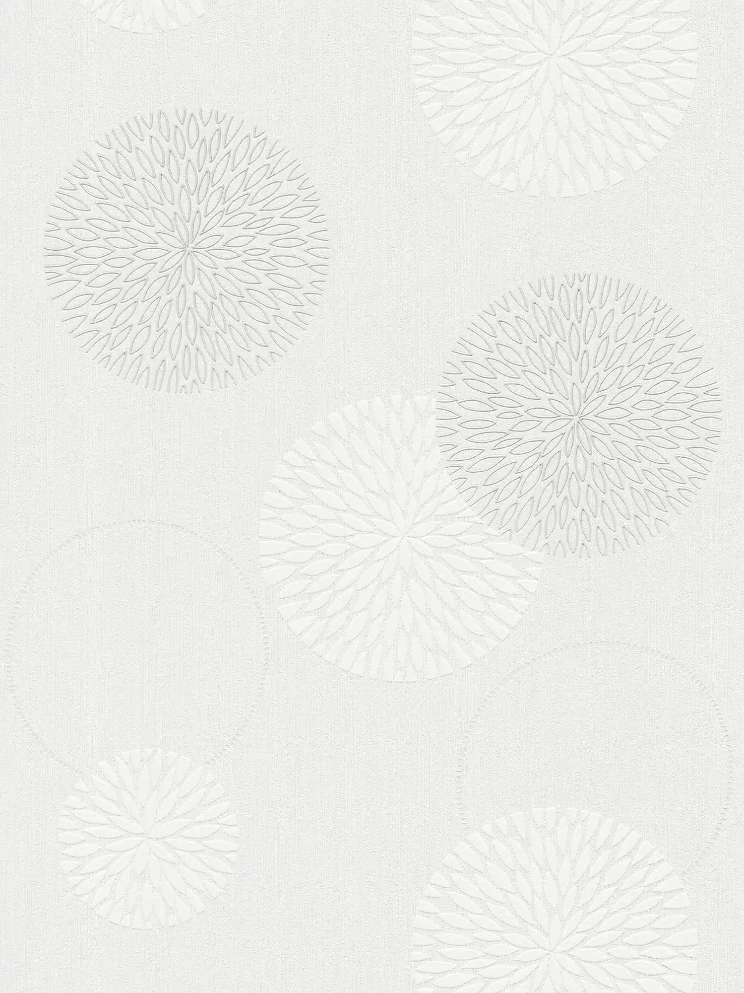 Vliestapete Blumen im abstrakten Design – Creme, Weiß

