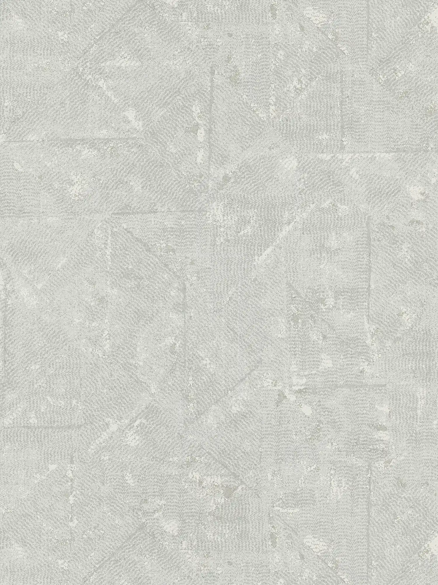         Hellgraue Uni Tapete mit asymmetrischen Details – Grau, Silber
    