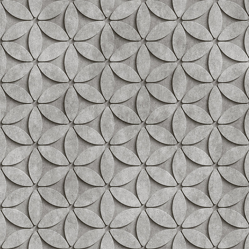 Tile 1 - Fototapete in Cooler 3D Beton-Polygone – Grau, Schwarz | Mattes Glattvlies
