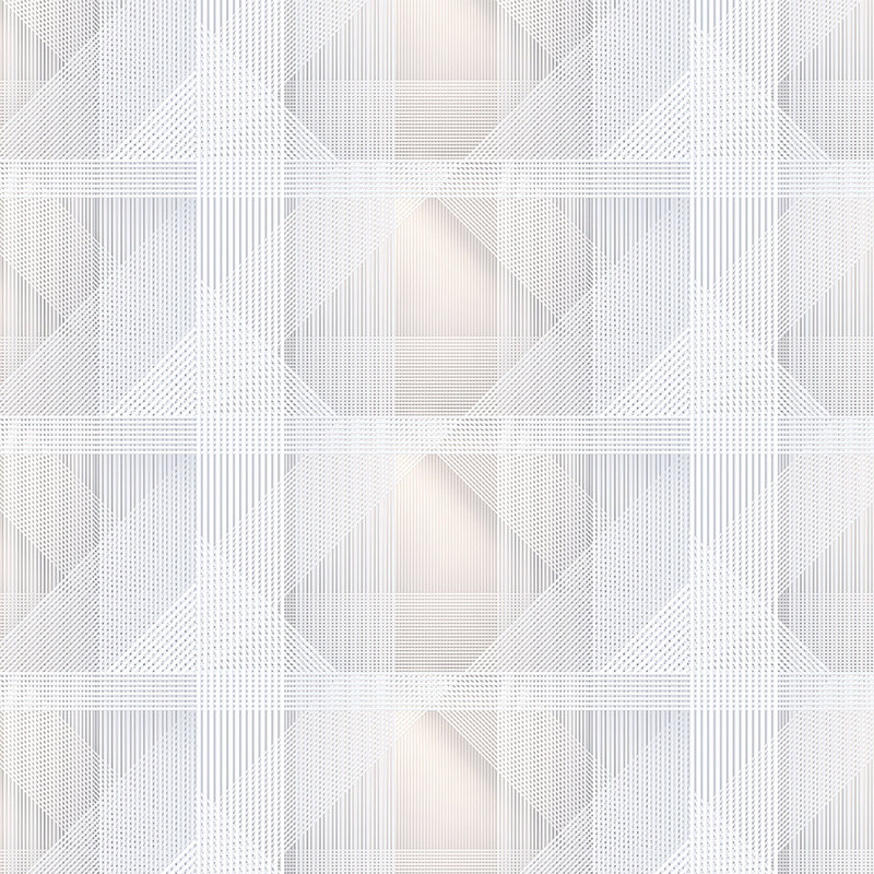 Strings 1 - Fototapete geometrisches Streifen Muster – Grau, Orange | Premium Glattvlies

