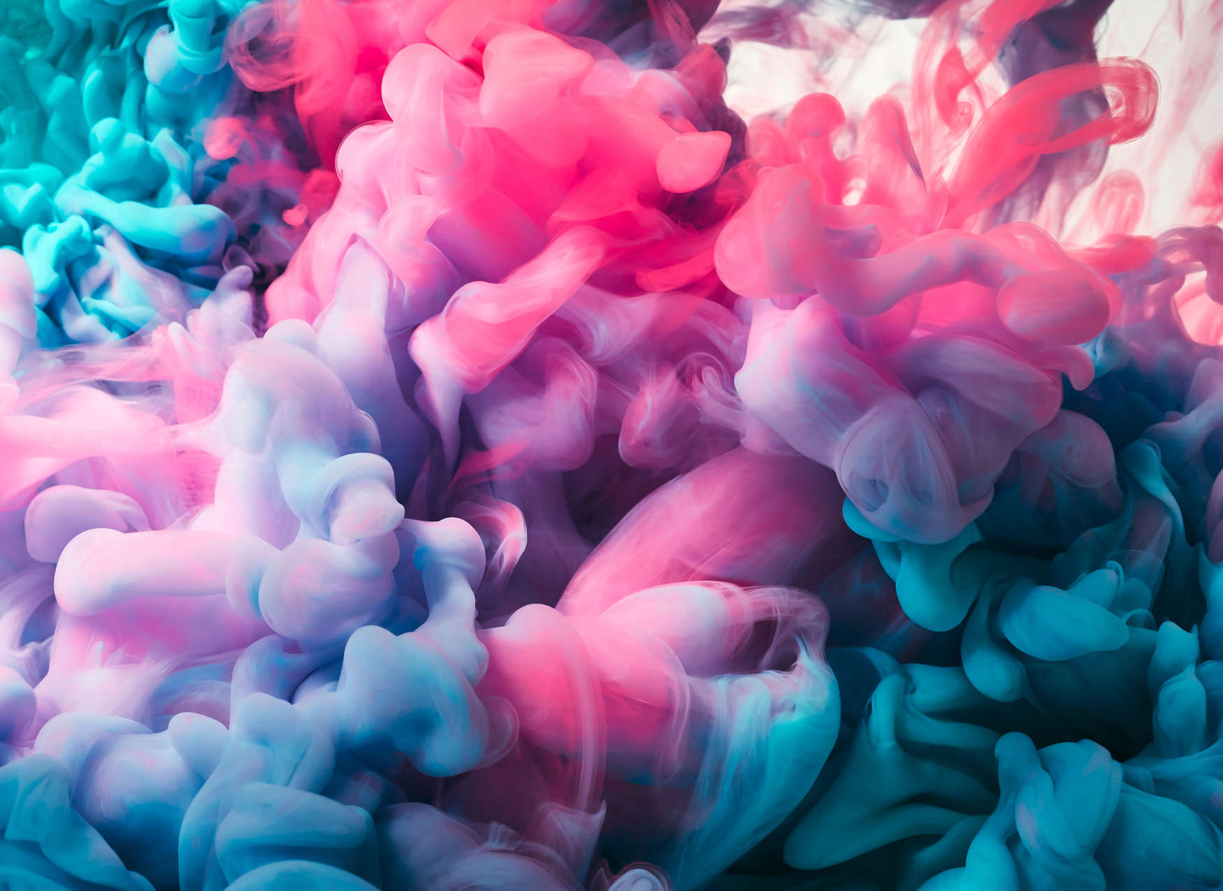             Farbiger Rauch Fototapete – Rosa, Blau, Weiß
        