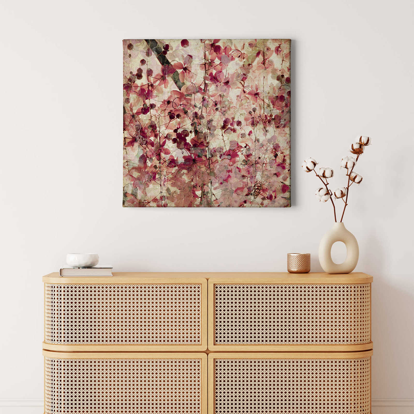             Quadratisches Leinwandbild Vintage mit floralem Muster – 0,50 m x 0,50 m
        