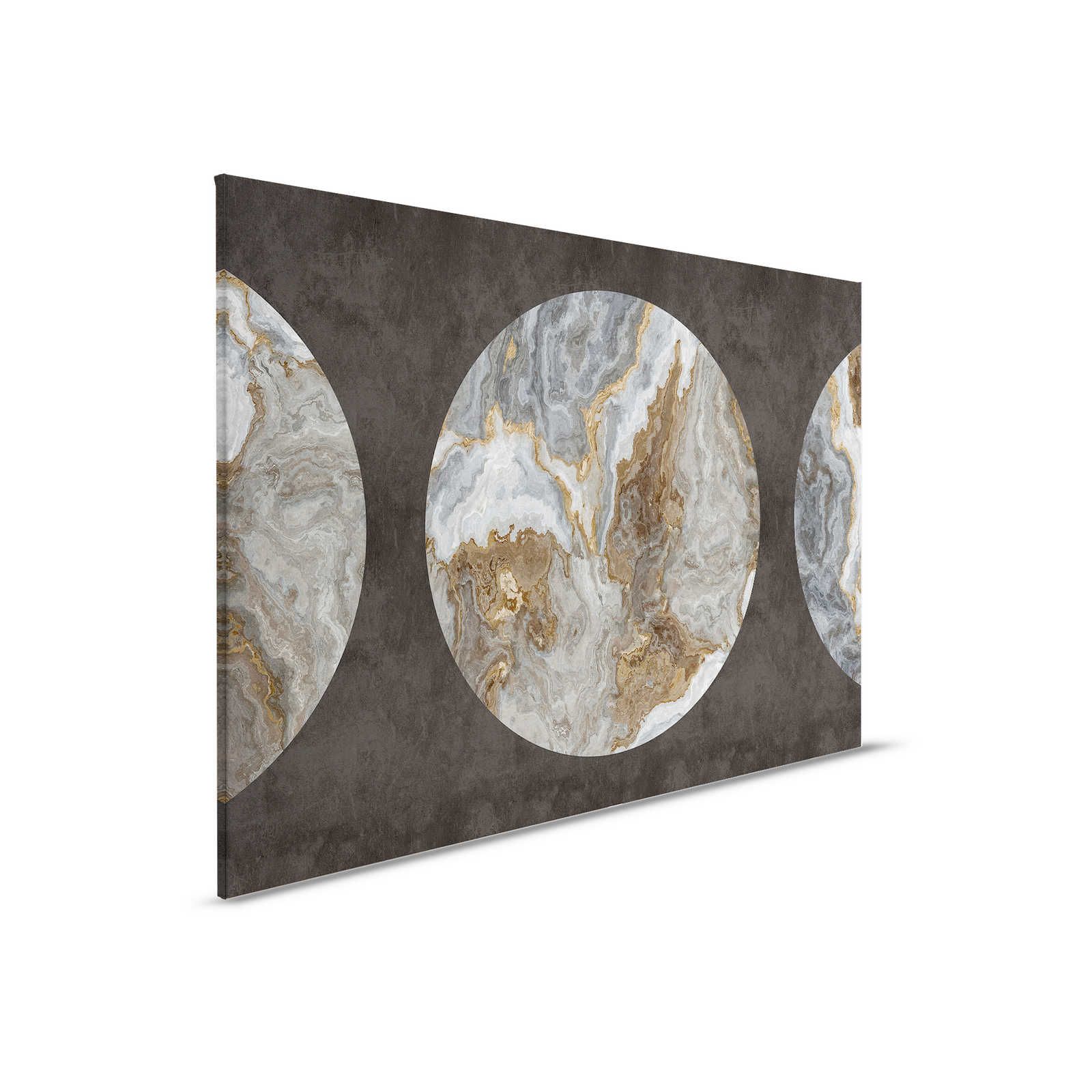        Luna 1 - Marmor Leinwandbild Kreis Design & schwarze Putzoptik – 0,90 m x 0,60 m
    