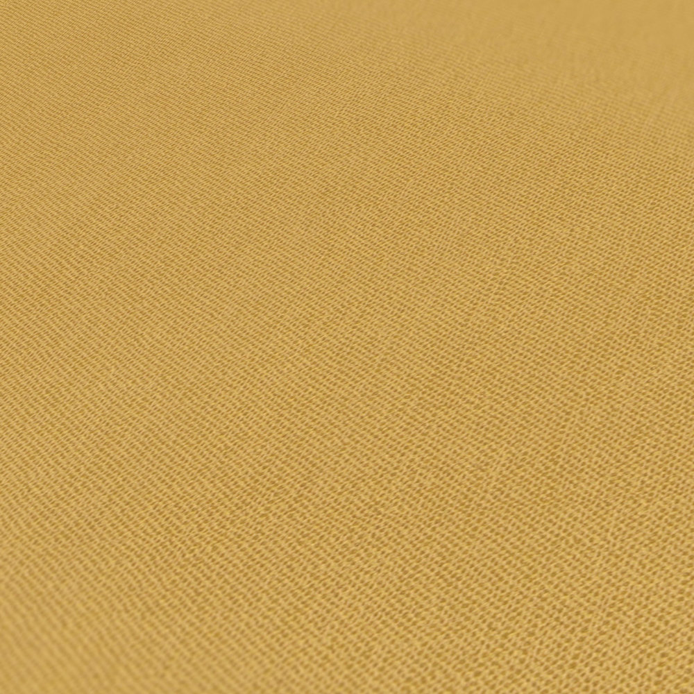             Leinenoptik Tapete Senfgelb uni & matte Textilstruktur – Gelb
        