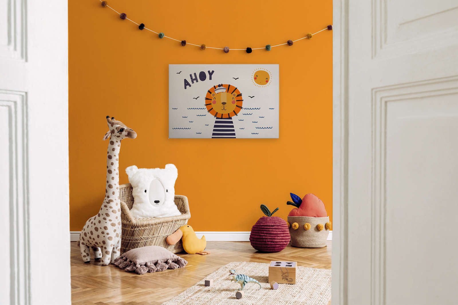             Leinwand fürs Kinderzimmer mit Löwen-Pirat – 90 cm x 60 cm
        