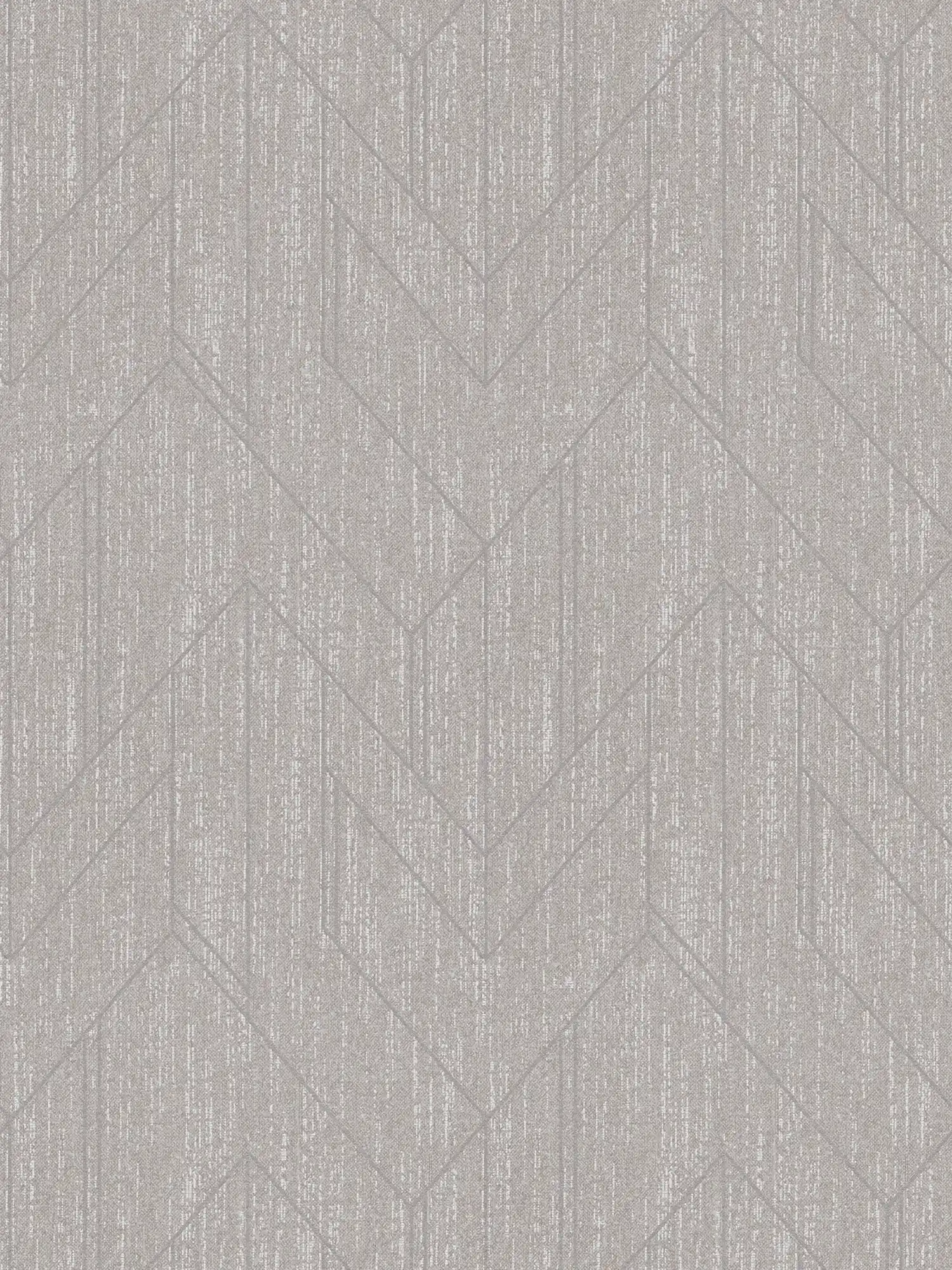 Textiloptik Tapete mit Strukturdesign & silbernem Muster – Grau
