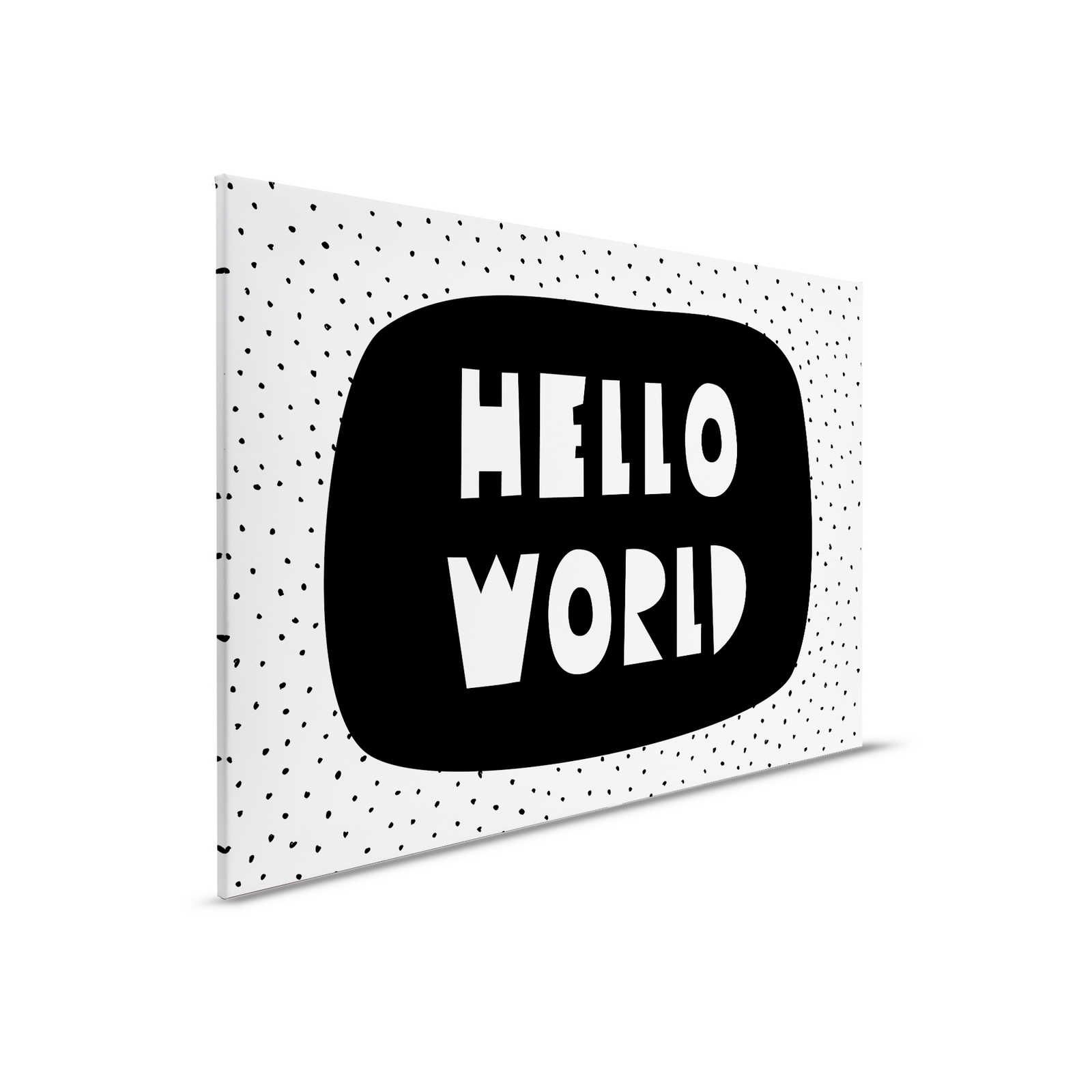         Leinwand fürs Kinderzimmer mit Schriftzug "Hello World" – 90 cm x 60 cm
    