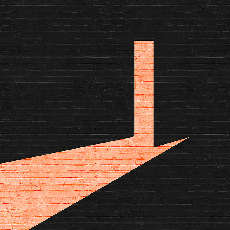         Mauerwerk Fototapete modern & minimalistisch – Orange, Schwarz
    