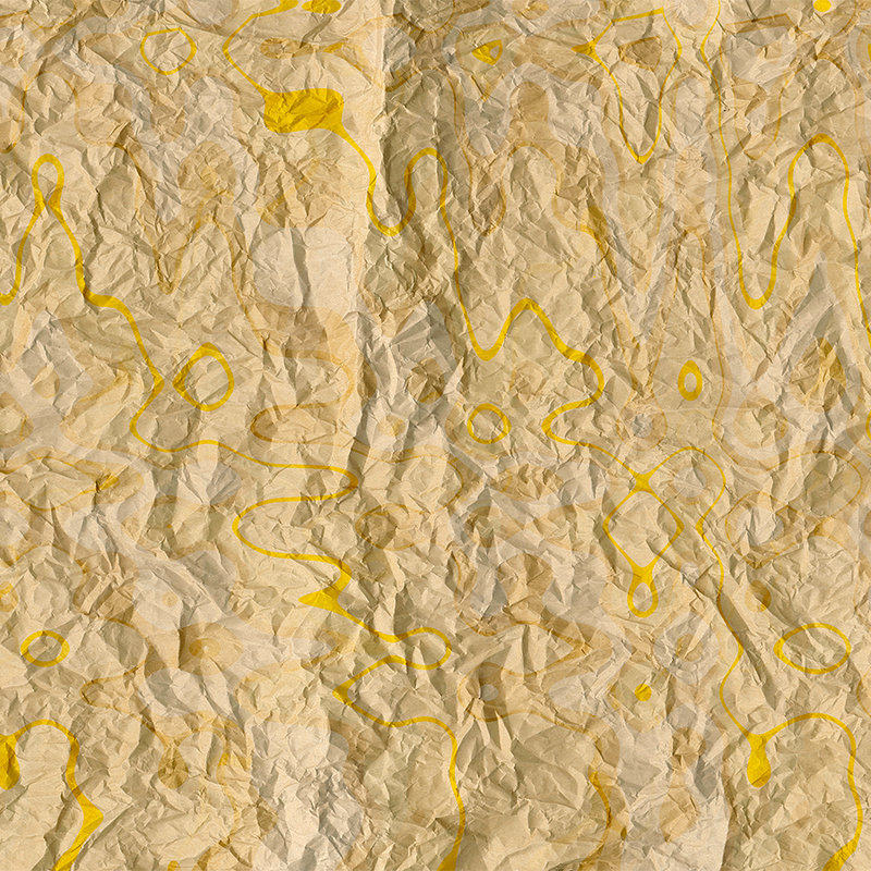         Fototapete Retro-Muster & Papieroptik für Jugendzimmer – Gelb, Orange
    