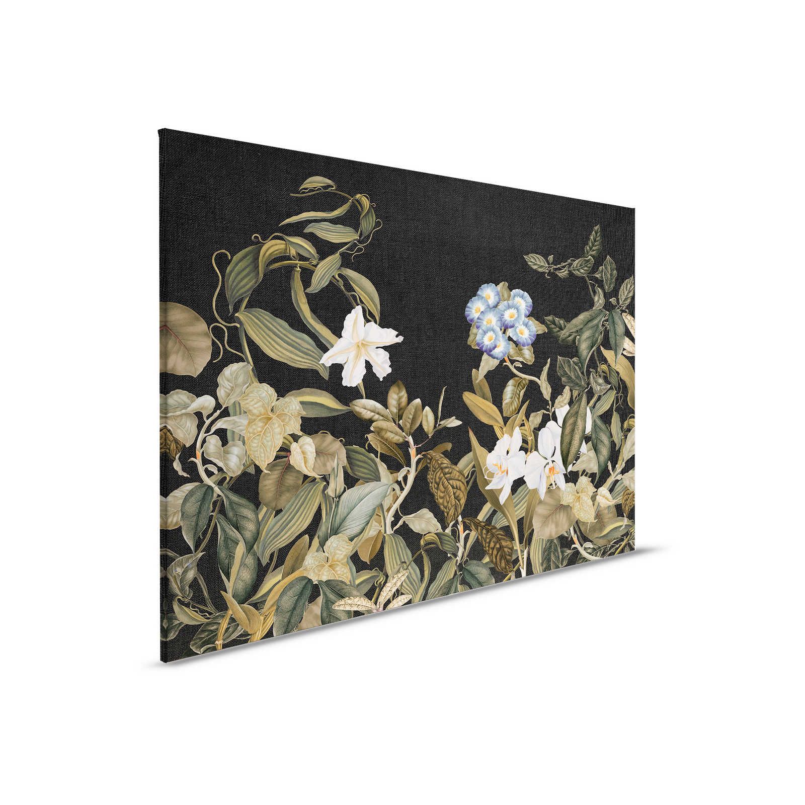 Botanical Leinwandbild mit Orchideen & Blätter-Motiv – 0,90 m x 0,60 m
