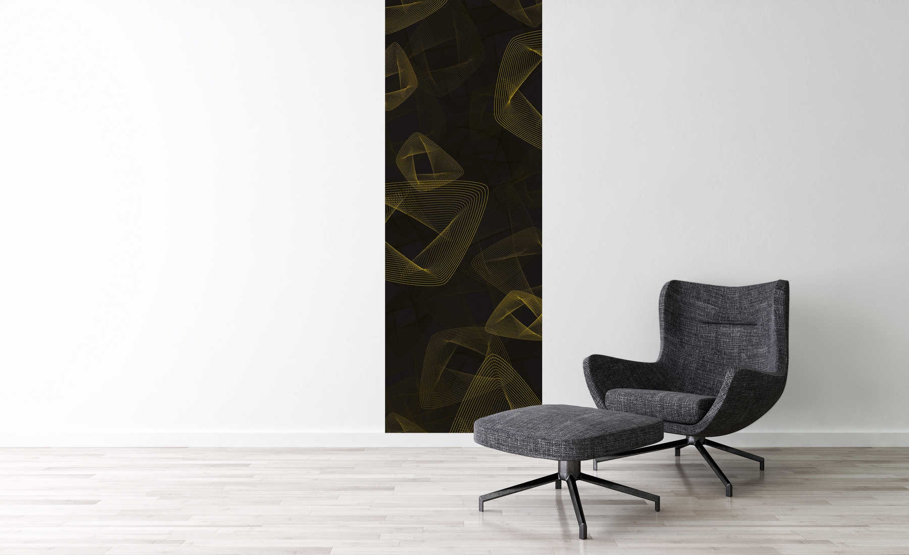             Grafik Fototapete modernes Streifen Design schwarz gelb auf Premium Glattvlies
        
