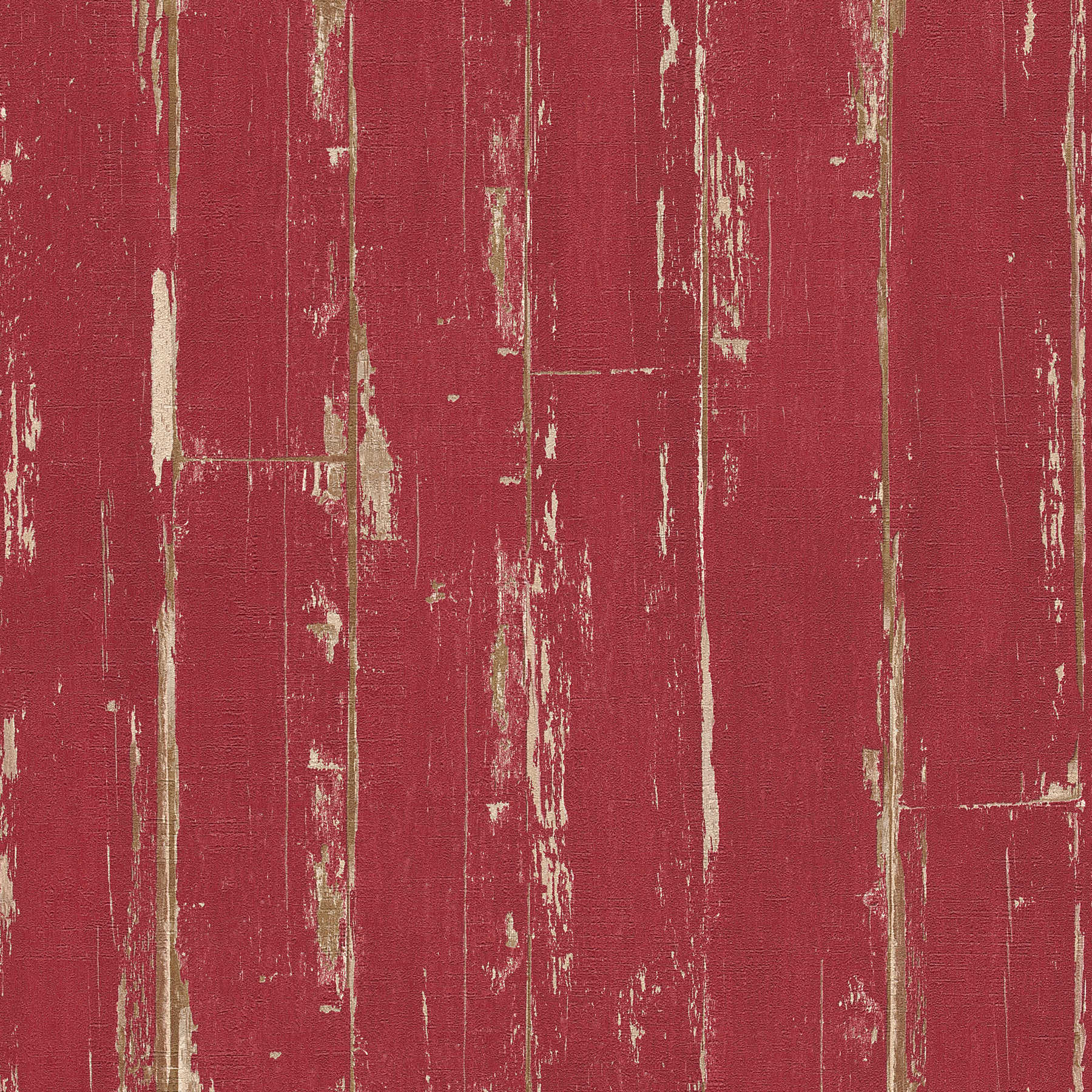 Holztapete mit Brettern, Vintage Look & Used-Optik – Rot
