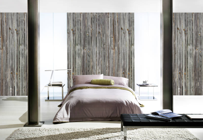             Holz Fototapete Zaun aus Brettern braun auf Premium Glattvlies
        