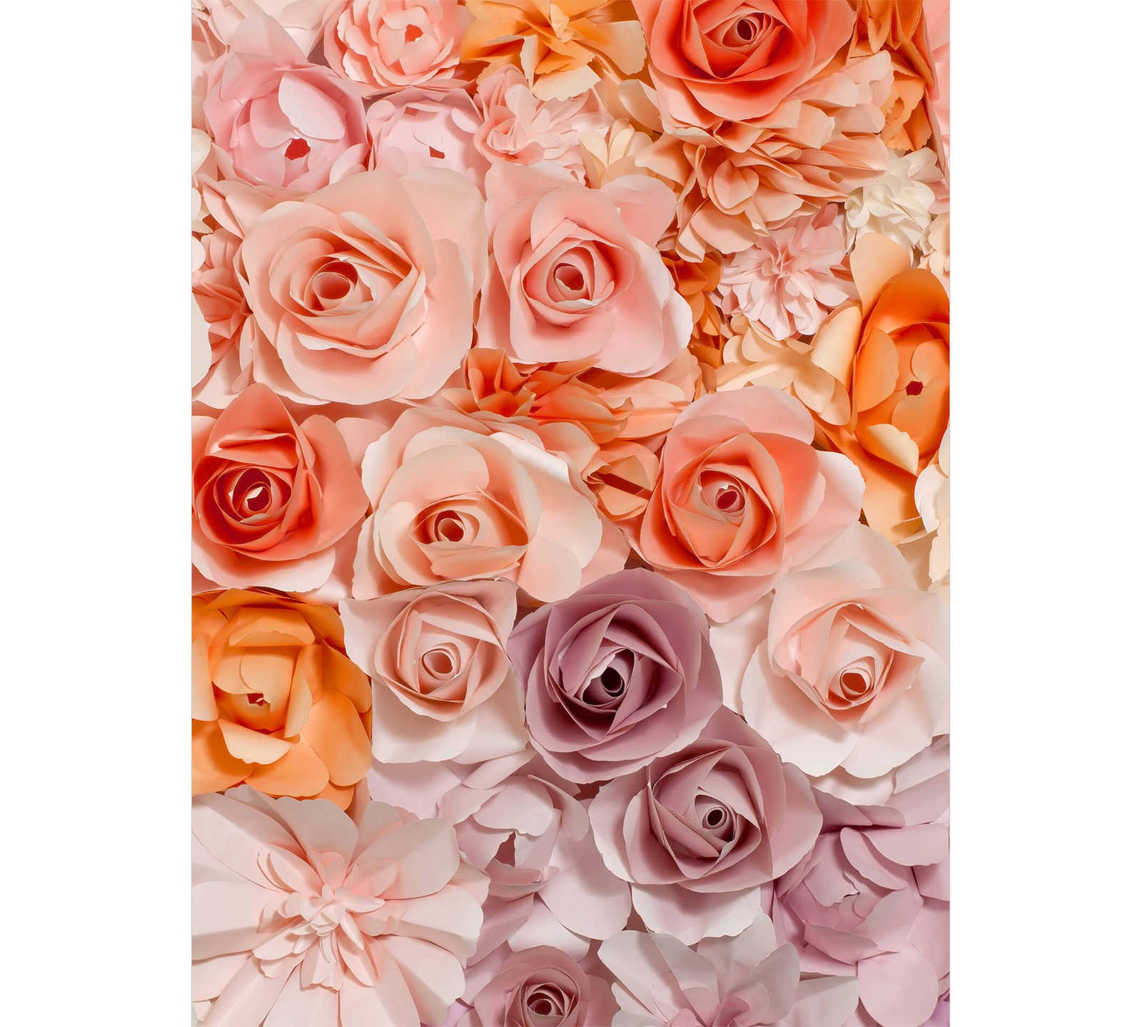 Blumen Fototapete 3D Rosen, Hochformat – Rosa
