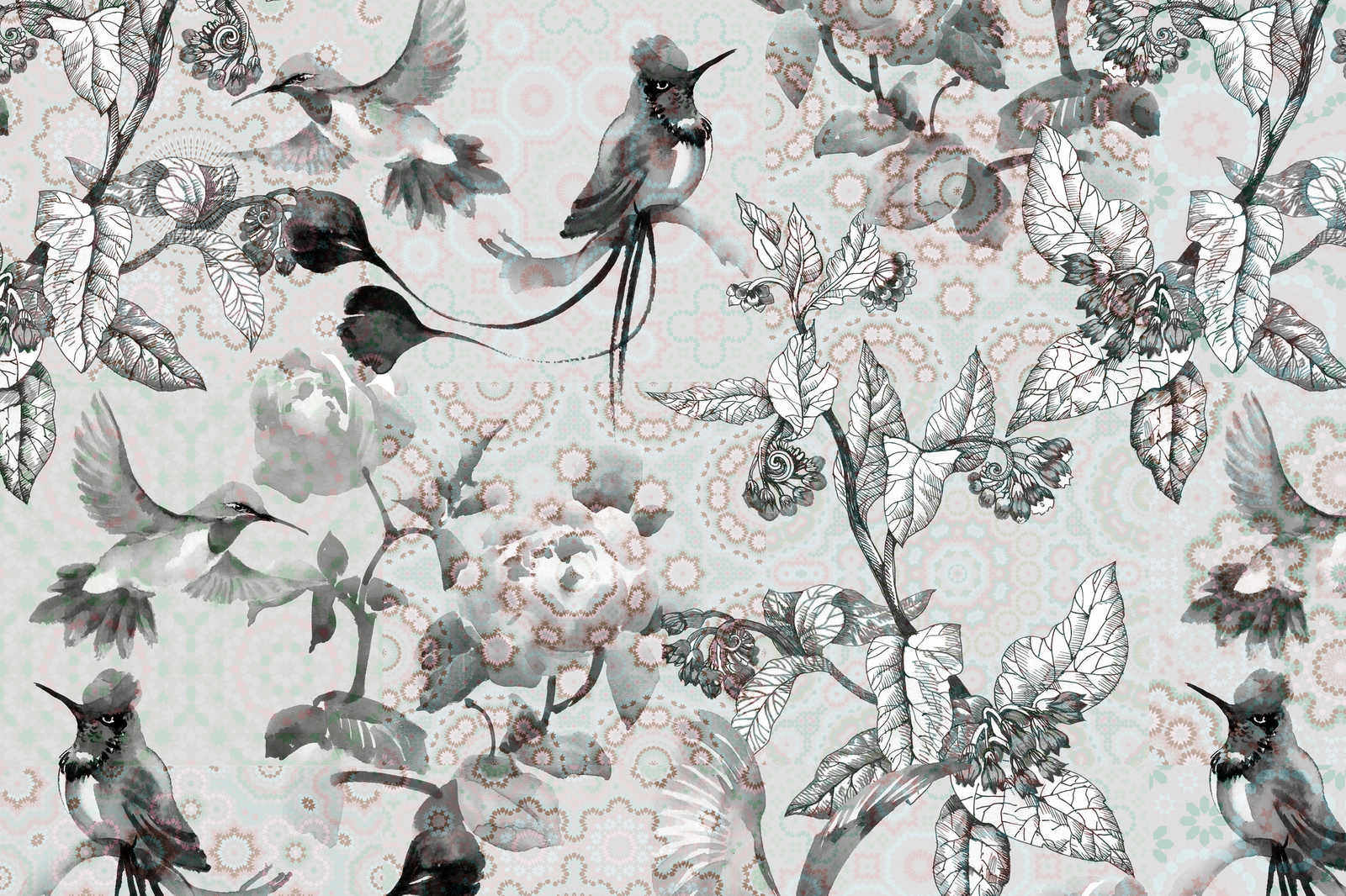             Leinwandbild Natur Design im Collage Stil | exotic mosaic 4 – 0,90 m x 0,60 m
        