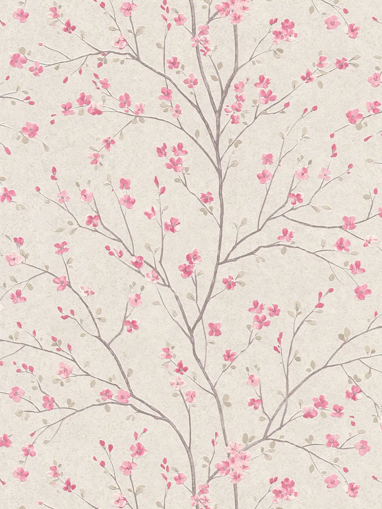         Vliestapete mit Kirschblüten Design im Asian Style – Braun, Rosa, Weiß
    