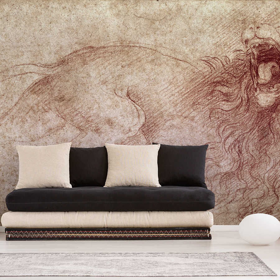         Fototapete "Skizze eines brüllenden Löwen " von Leonardo da Vinci
    