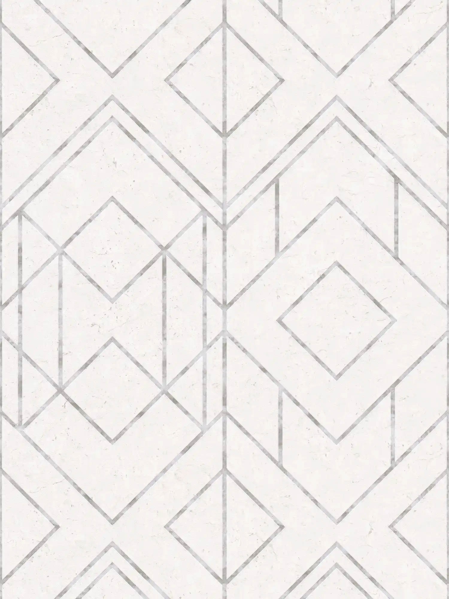         Grafische Mustertapete mit Metallic-Akzenten – Grau, Metallic, Weiß
    